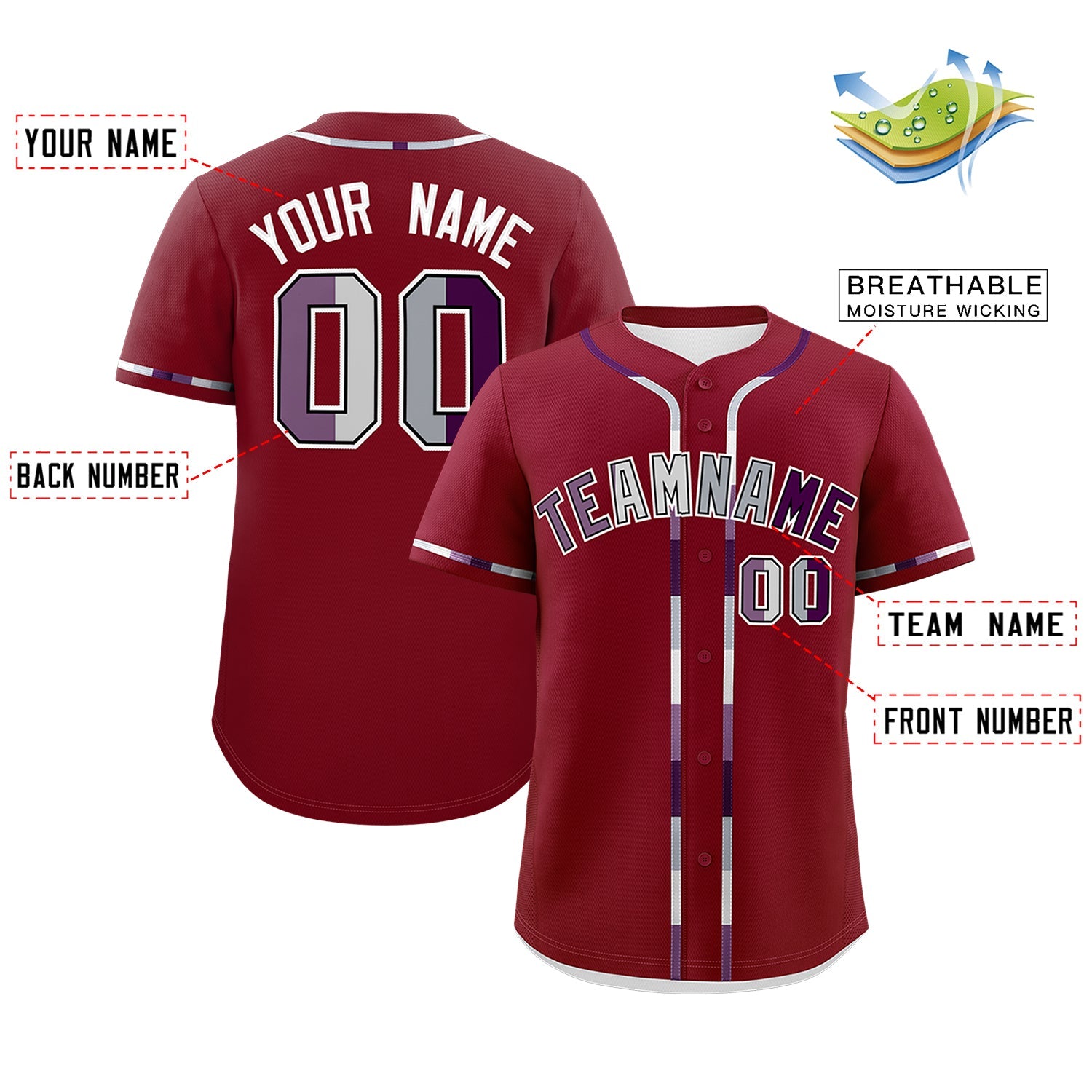 Custom Crimson Genderless For Pride Month Classic Style Baseball Jersey| KXKSHOP