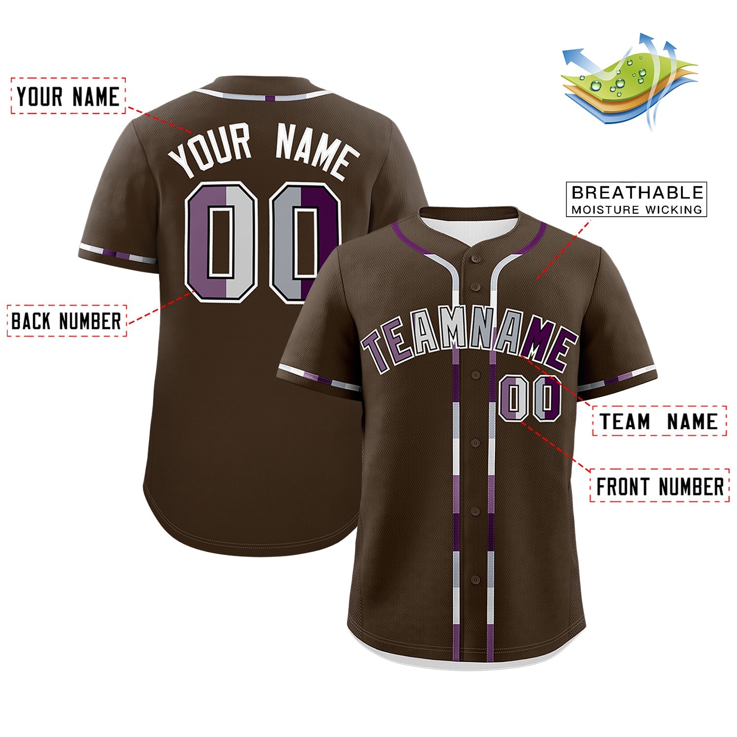 Custom Brown Genderless For Pride Month Classic Style Baseball Jersey| KXKSHOP