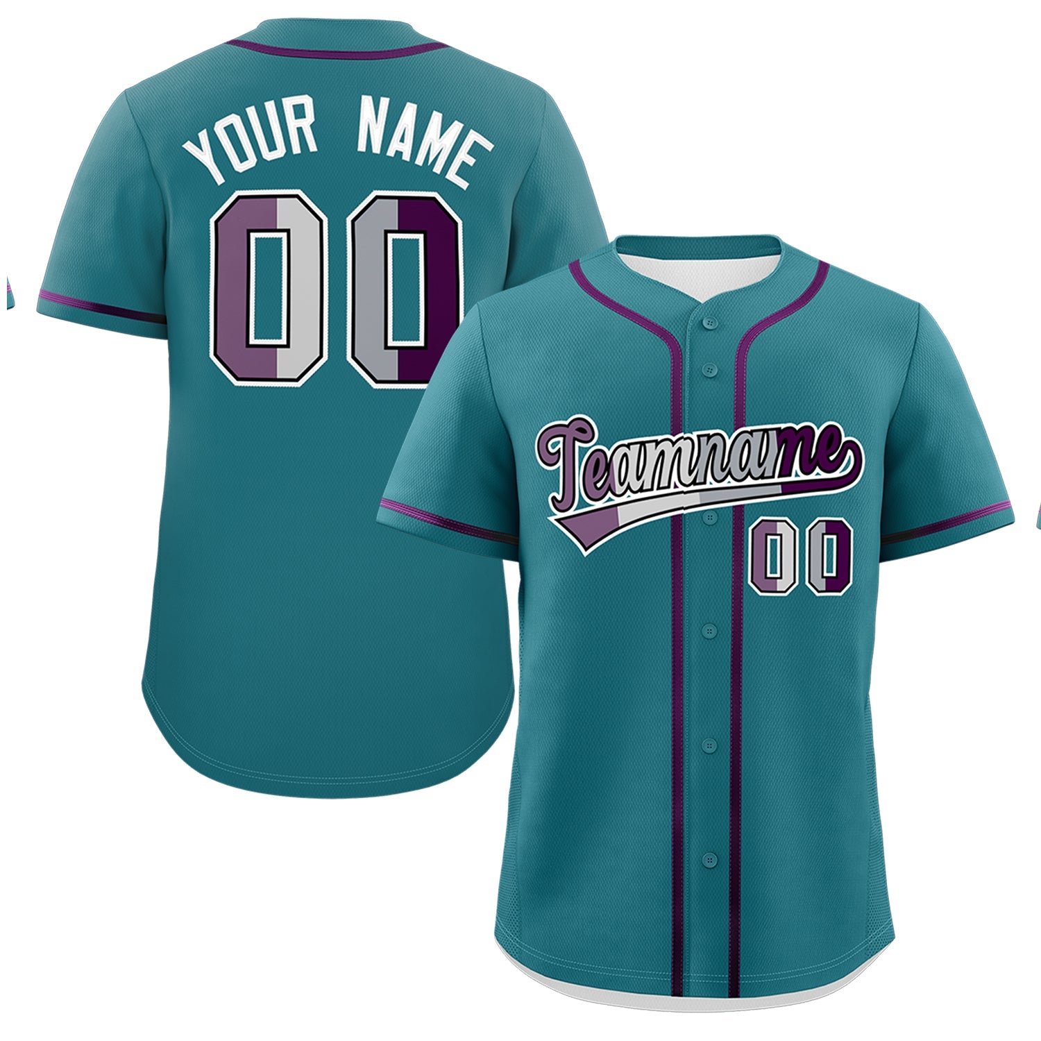 Custom Teal Purple Genderless For Pride Month Classic Style Baseball Jersey| KXKSHOP