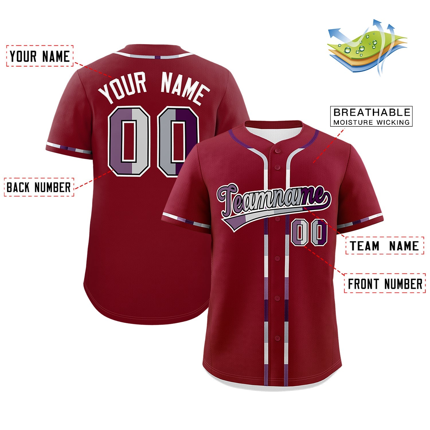 Custom Crimson Genderless For Pride Month Classic Style Baseball Jersey| KXKSHOP