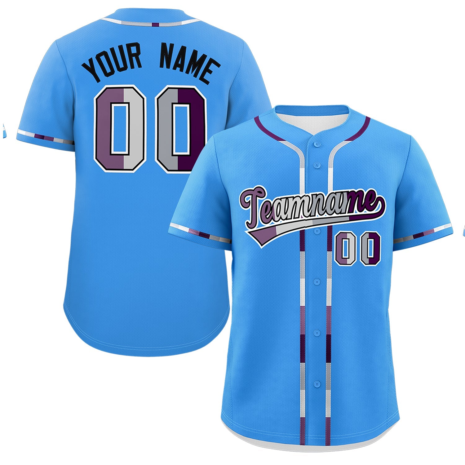 Custom Powder Blue Genderless For Pride Month Classic Style Baseball Jersey| KXKSHOP