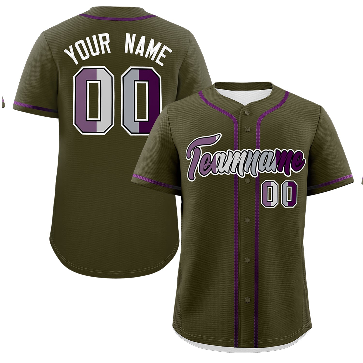Custom Olive Purple Genderless For Pride Month Classic Style Baseball Jersey| KXKSHOP