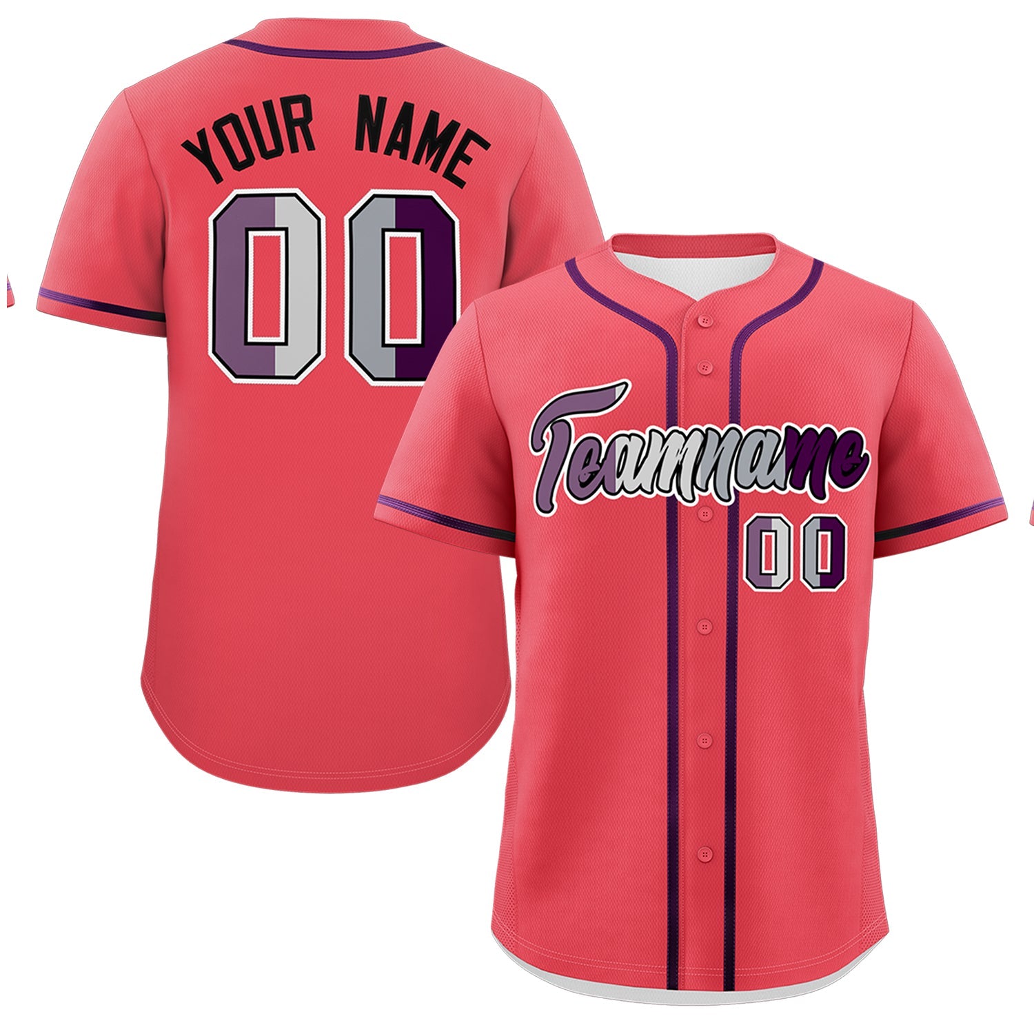 Custom Light Red Purple Genderless For Pride Month Classic Style Baseball Jersey| KXKSHOP