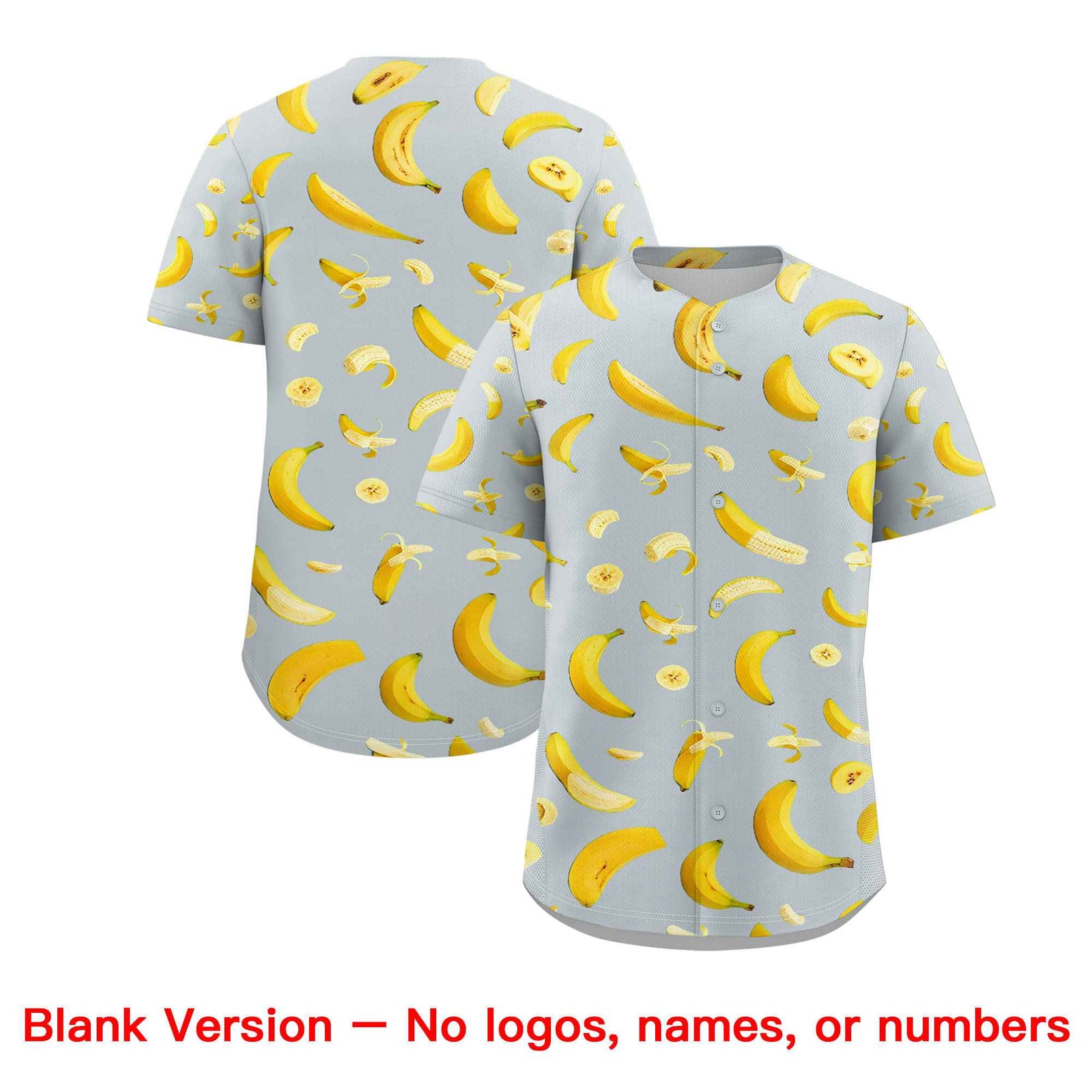 Custom Silver Banana Graffiti Pattern Fashion Authentic Baseball Jersey | Graffiti Pattern | Embroidery&Dye-sublimation printing | KXKSHOP