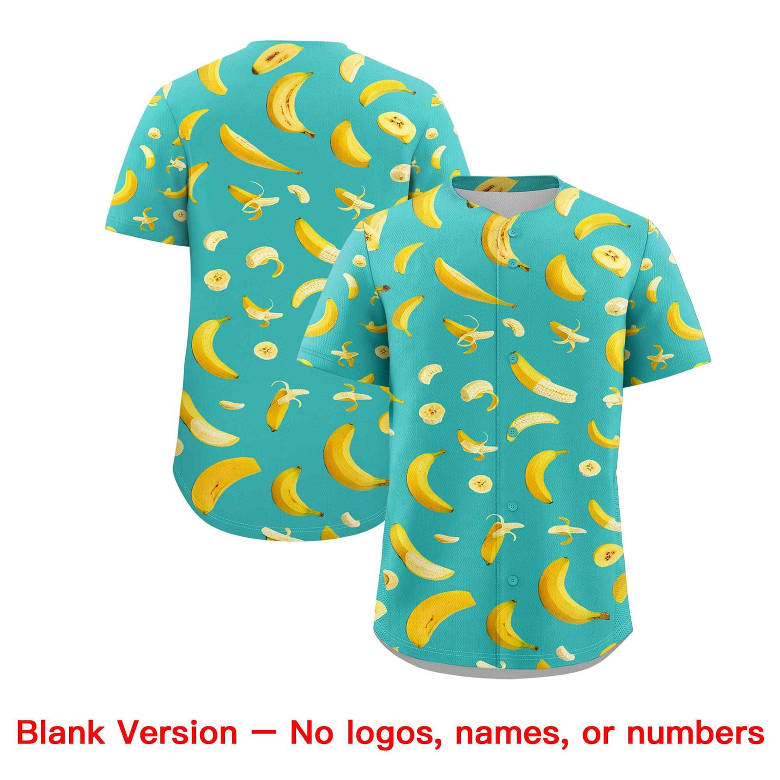 Custom Teal Banana Graffiti Pattern Fashion Authentic Baseball Jersey | Graffiti Pattern | Embroidery&Dye-sublimation printing | KXKSHOP