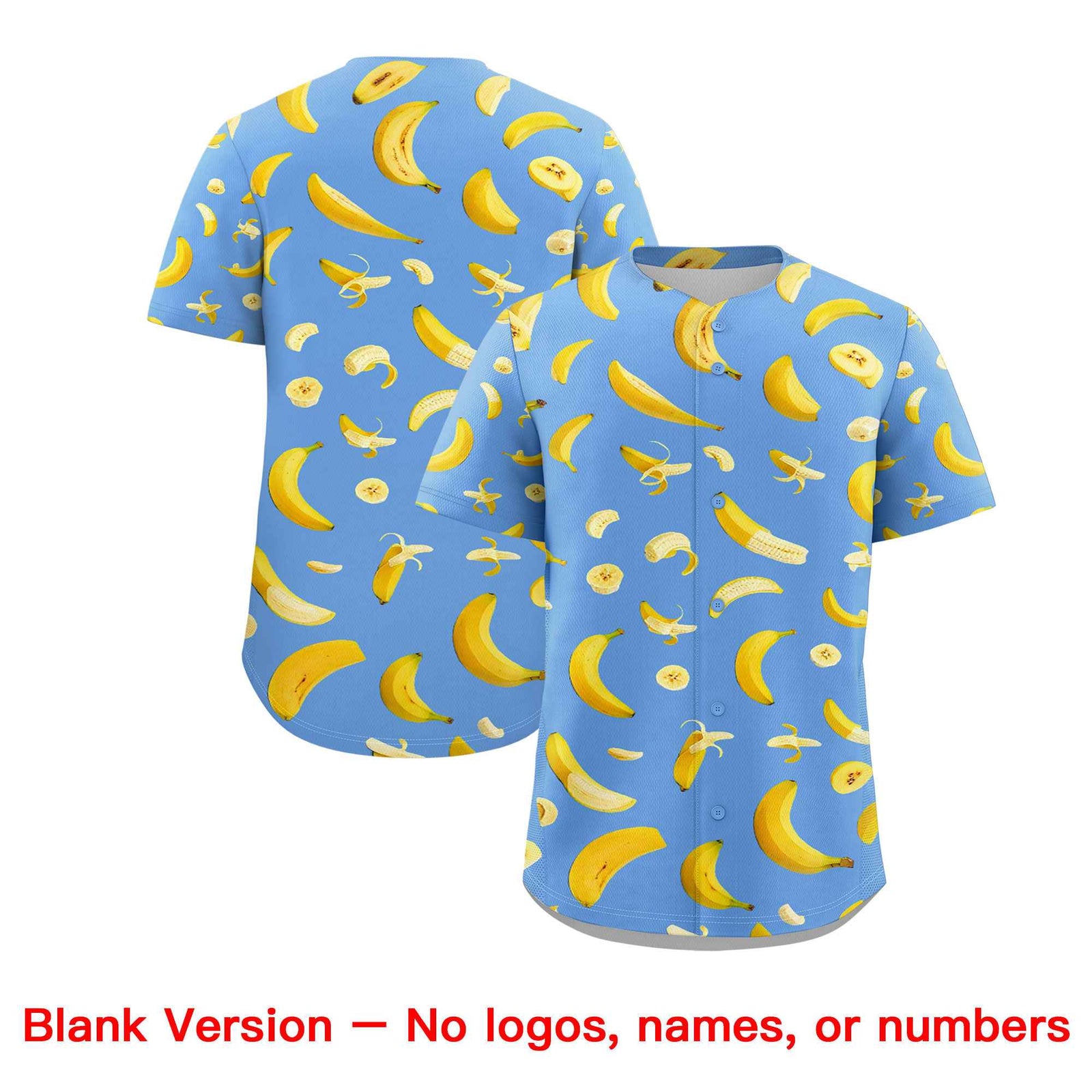 Custom Light Blue Banana Graffiti Pattern Fashion Authentic Baseball Jersey | Graffiti Pattern | Embroidery&Dye-sublimation printing | KXKSHOP