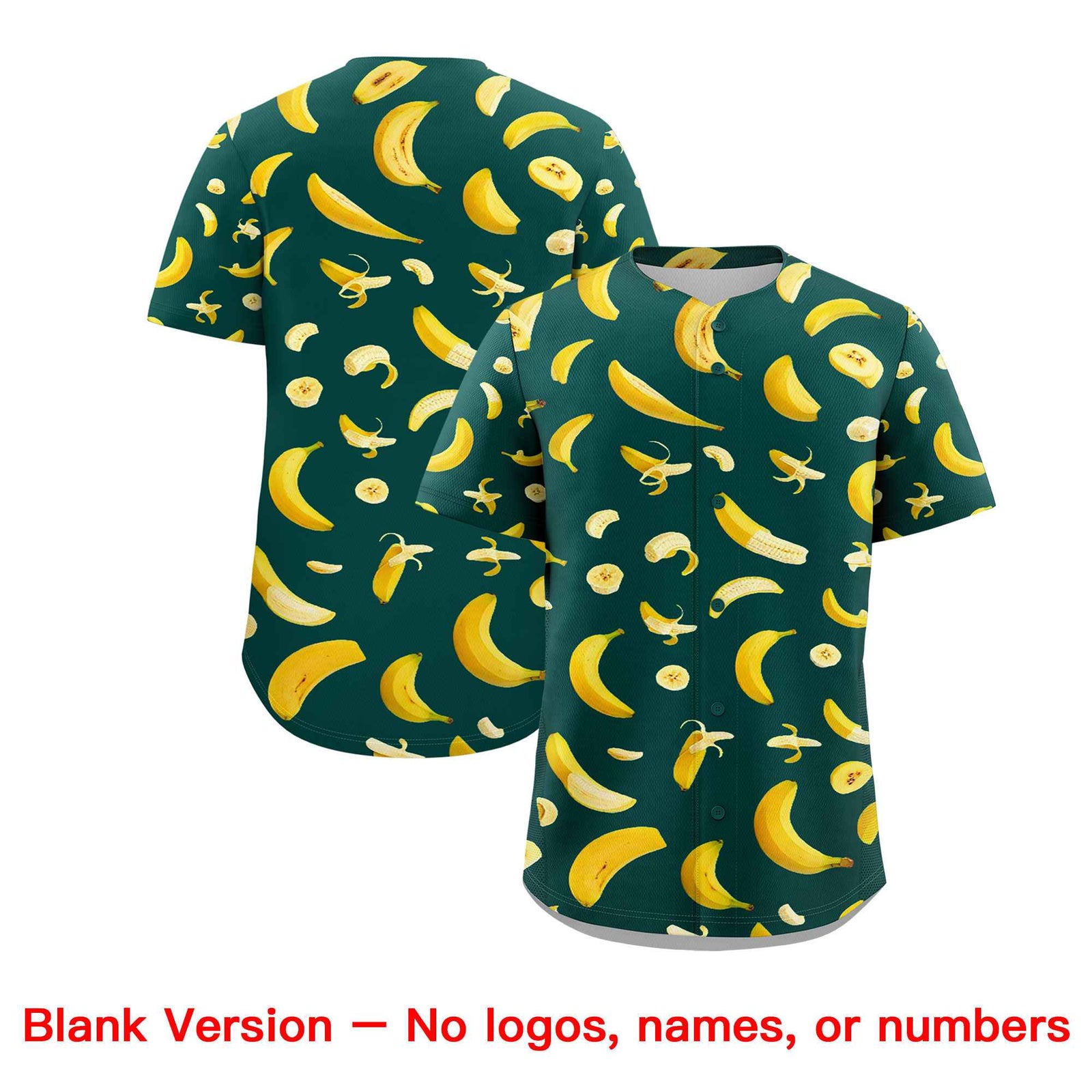 Custom Midnight Green Banana Graffiti Pattern Fashion Authentic Baseball Jersey | Graffiti Pattern | Embroidery&Dye-sublimation printing | KXKSHOP