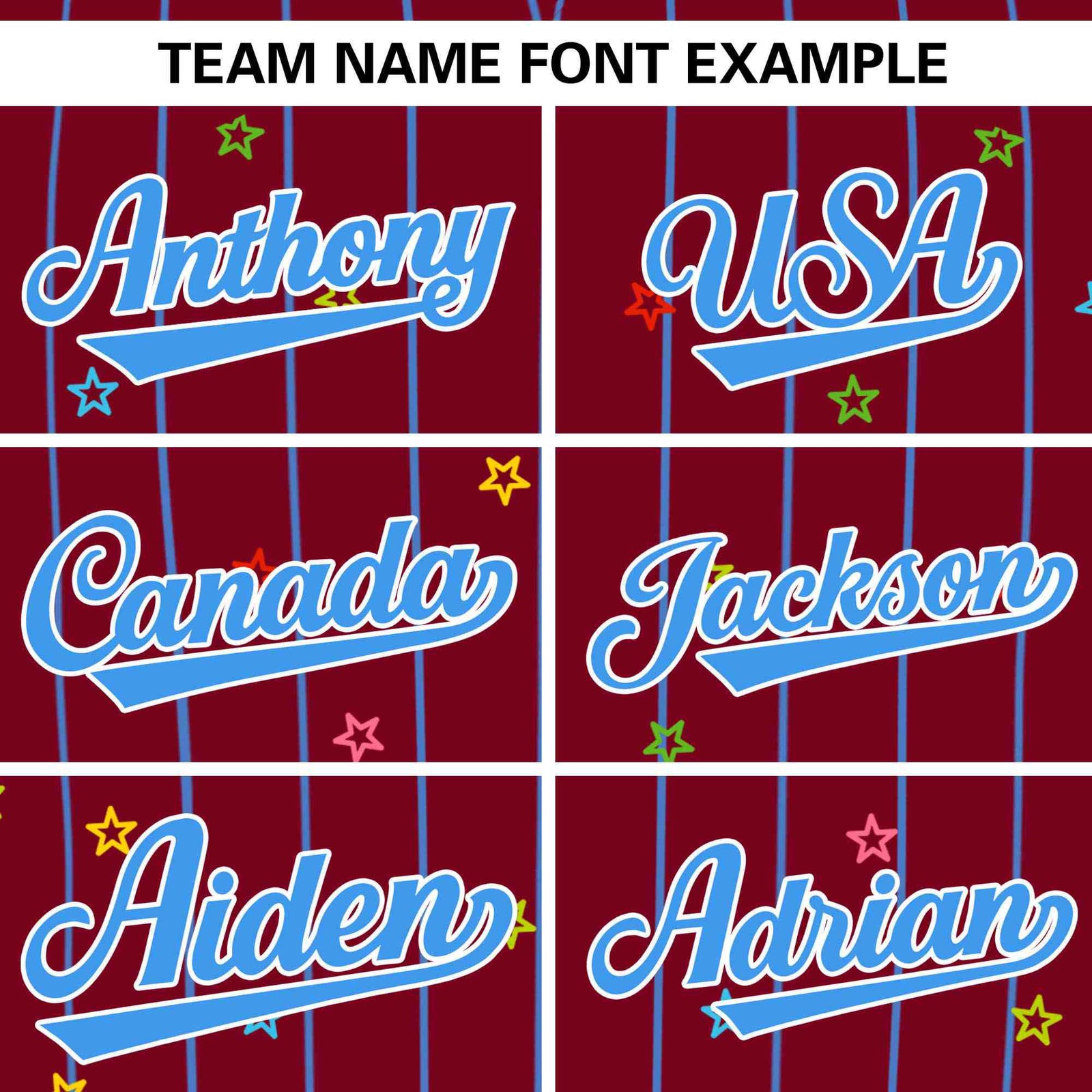 Custom Crimson Powder Blue Stripe Fashion Personalized Star Pattern Authentic Baseball Jersey