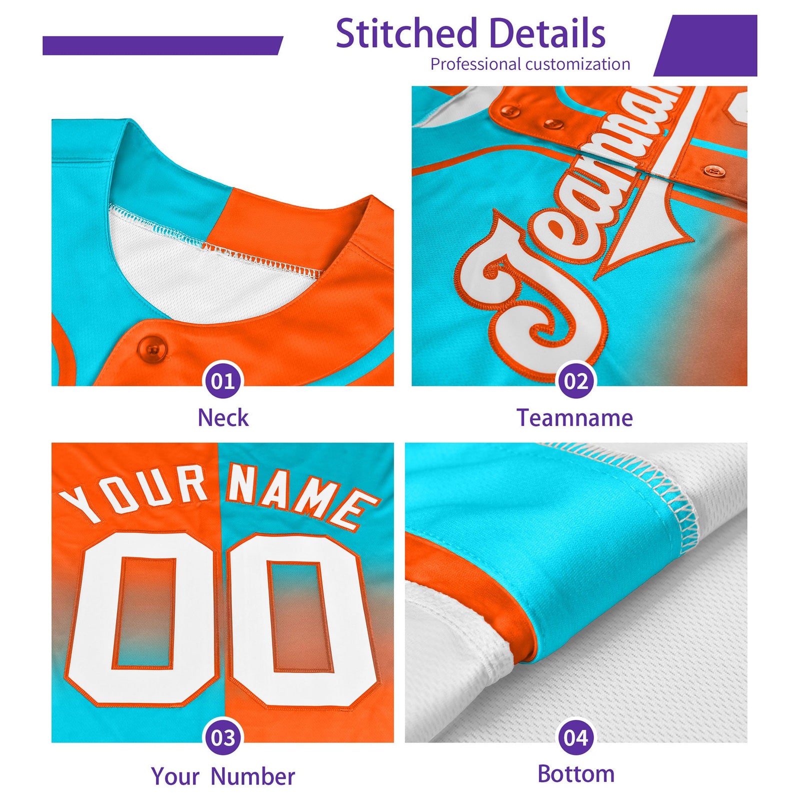 Custom Black Purple Star Ribbing Authentic Baseball Jersey