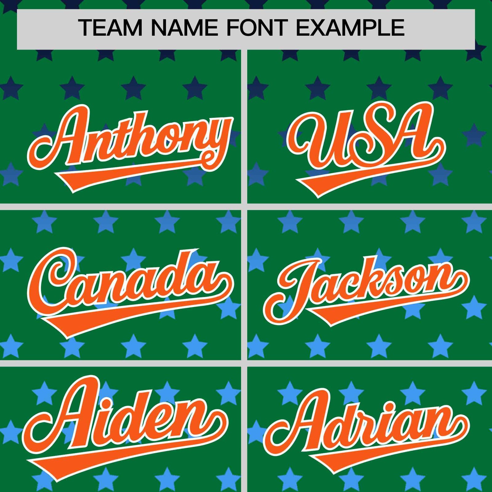 Custom Kelly Green Orange-White Raglan Sleeve Personalized Star Print Authentic Baseball Jersey