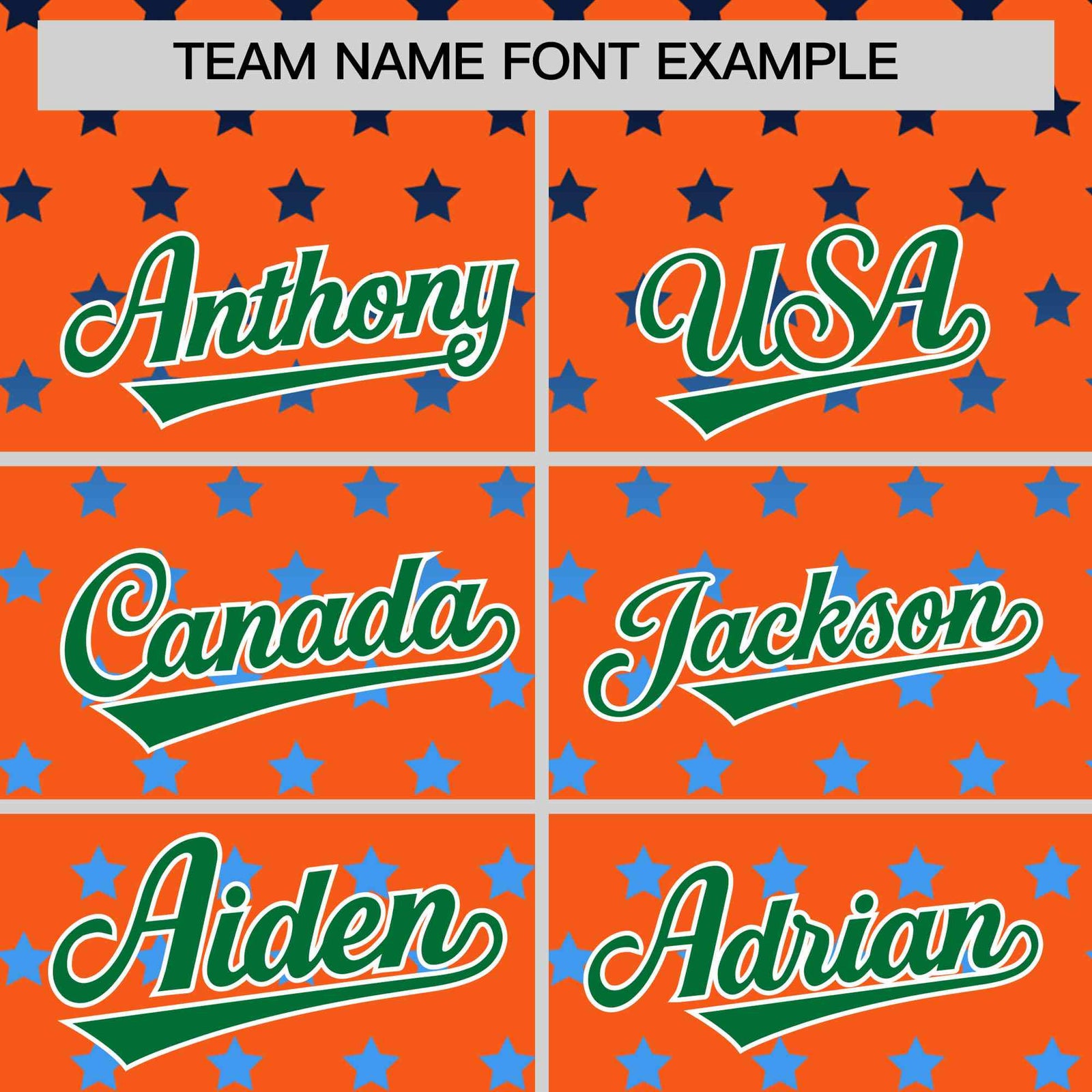 Custom Orange Kelly Green-White Raglan Sleeve Personalized Star Print Authentic Baseball Jersey