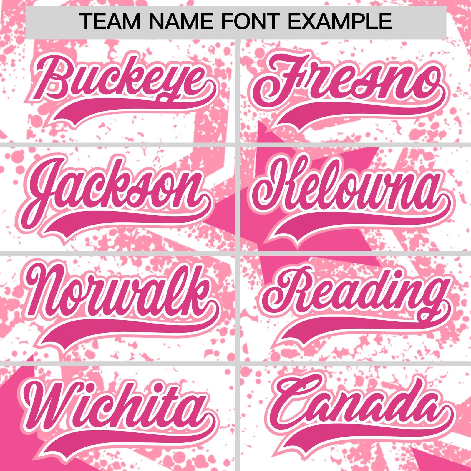 Custom White Pink Light Pink Star Graffiti Team Baseball Jerseys With Custom Names, Numbers & Logos Stretch Fabric Baseball Jersey| KXKSHOP