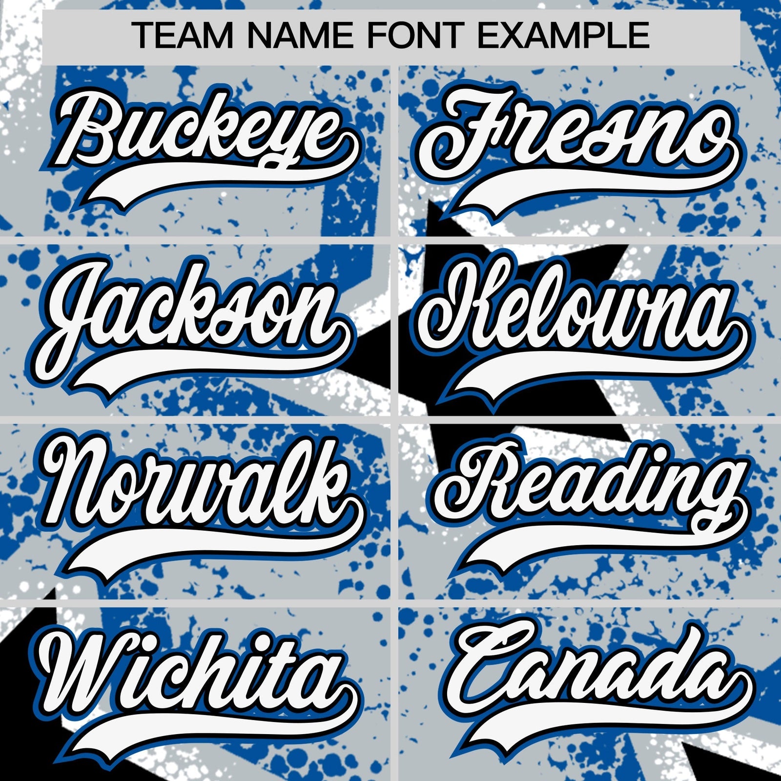 Custom Silver Black Royal Star Graffiti Team Baseball Jerseys With Custom Names, Numbers & Logos Lightweight Baseball Jersey| KXKSHOP