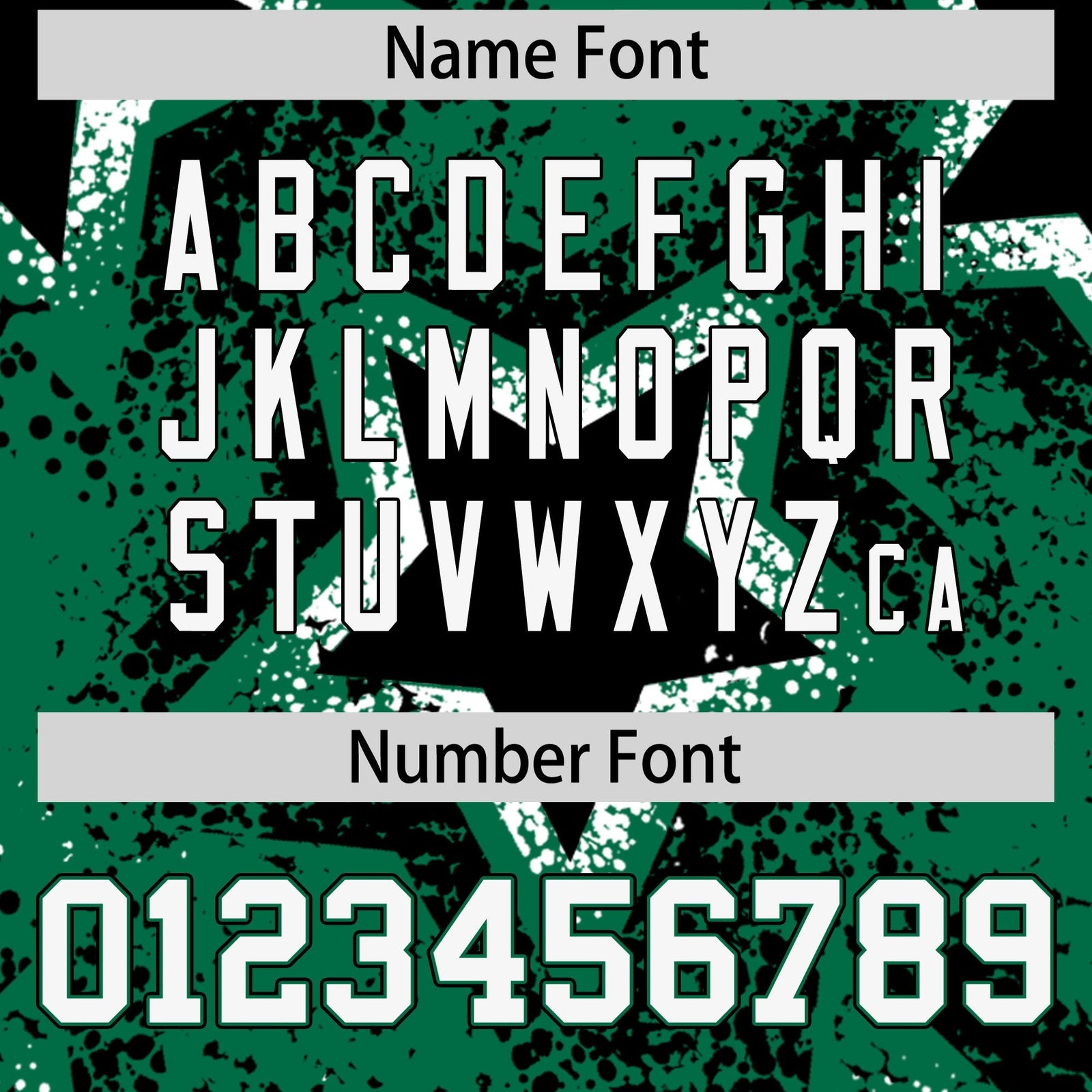 Custom Kelly Green White Black Star Graffiti Team Baseball Jerseys With Custom Names, Numbers & Logos Stretch Fabric Baseball Jersey| KXKSHOP