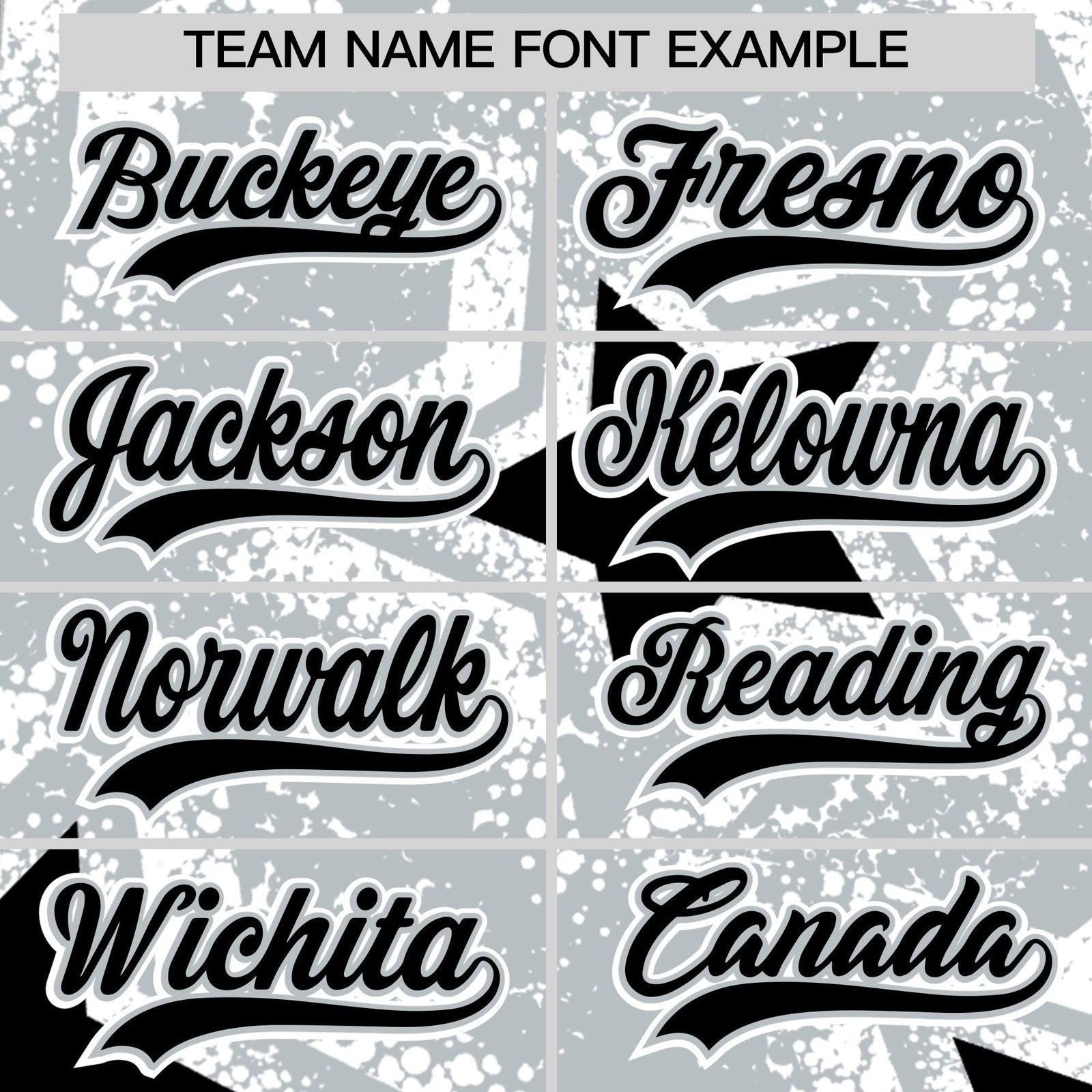 Custom Silver Black White Star Graffiti Team Baseball Jerseys With Custom Names, Numbers & Logos Stretch Fabric Baseball Jersey| KXKSHOP