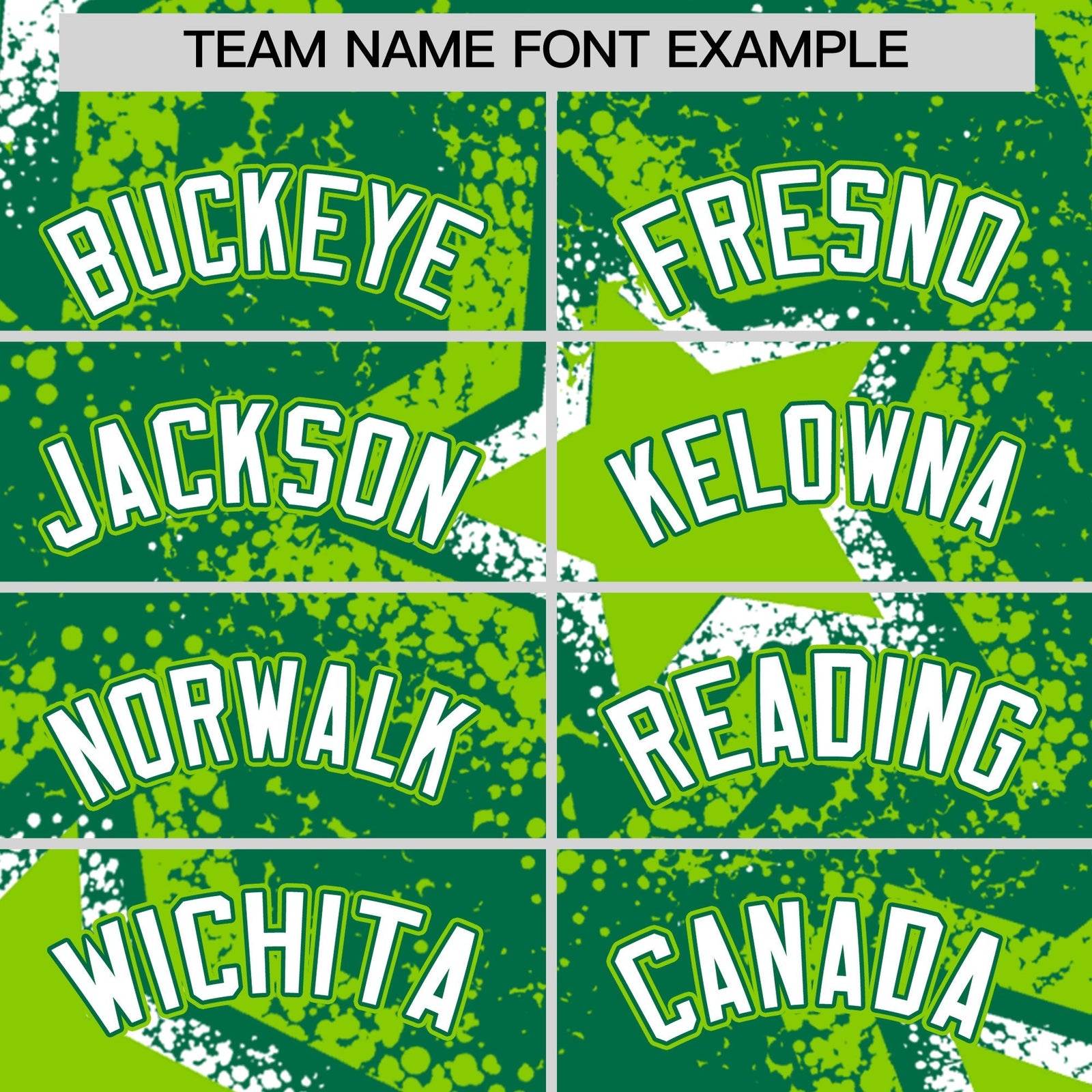 Custom Kelly Green Neon Green White Star Graffiti Team Baseball Jerseys With Custom Names, Numbers & Logos Stretch Fabric Baseball Jersey| KXKSHOP