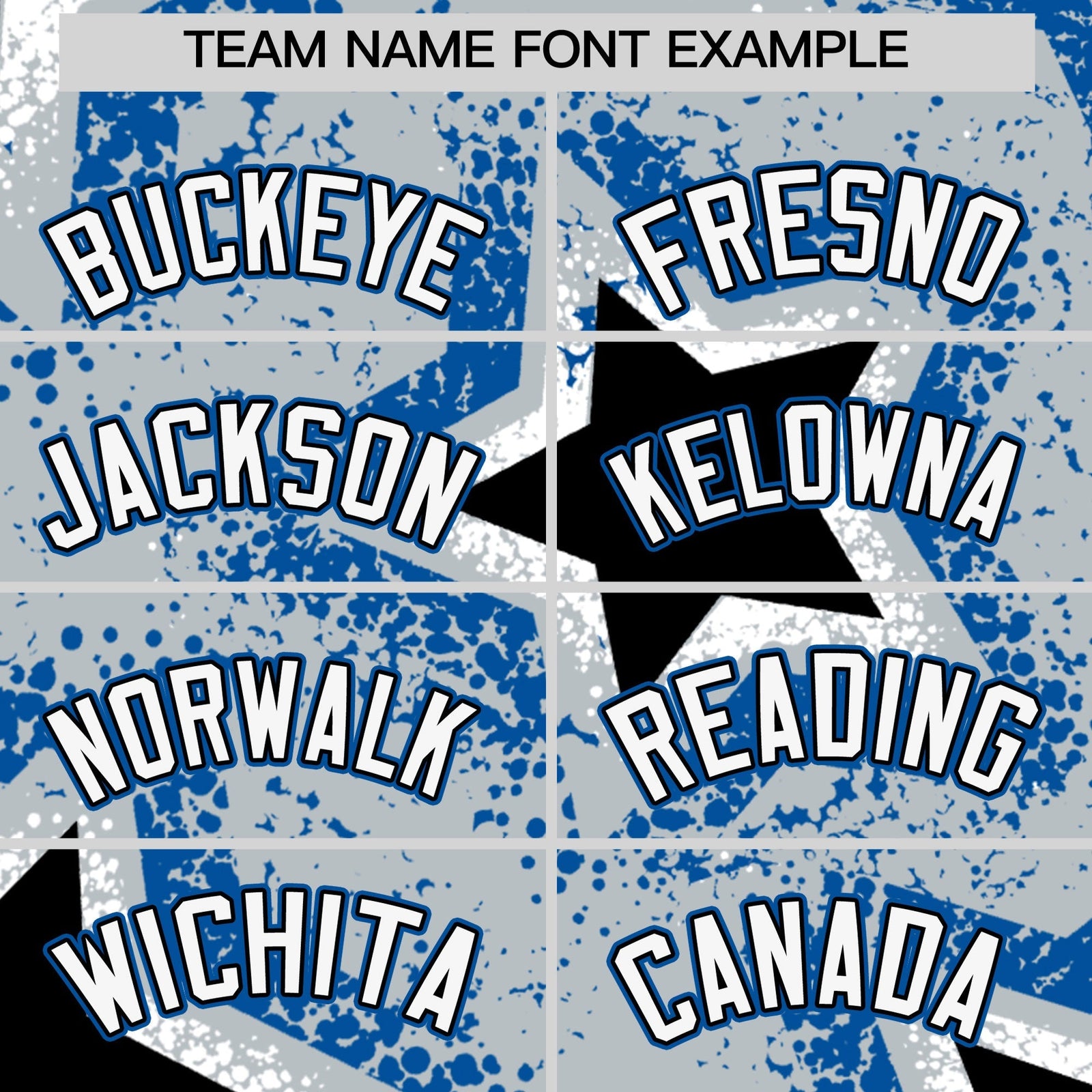 Custom Silver Black Royal Star Graffiti Team Baseball Jerseys With Custom Names, Numbers & Logos Lightweight Baseball Jersey| KXKSHOP