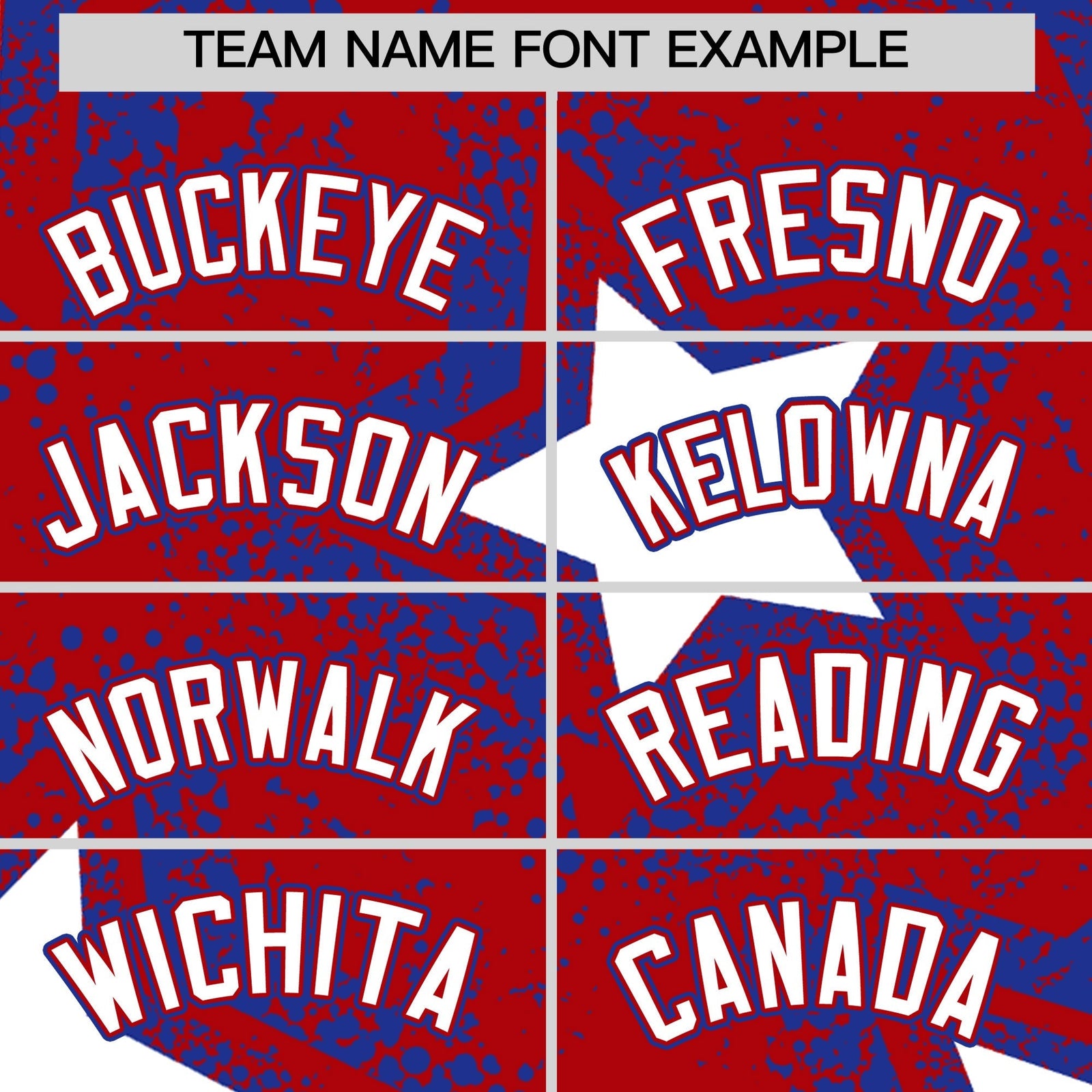 Custom Red Royal Blue White Star Graffiti Team Baseball Jerseys With Custom Names, Numbers & Logos Lightweight Baseball Jersey| KXKSHOP