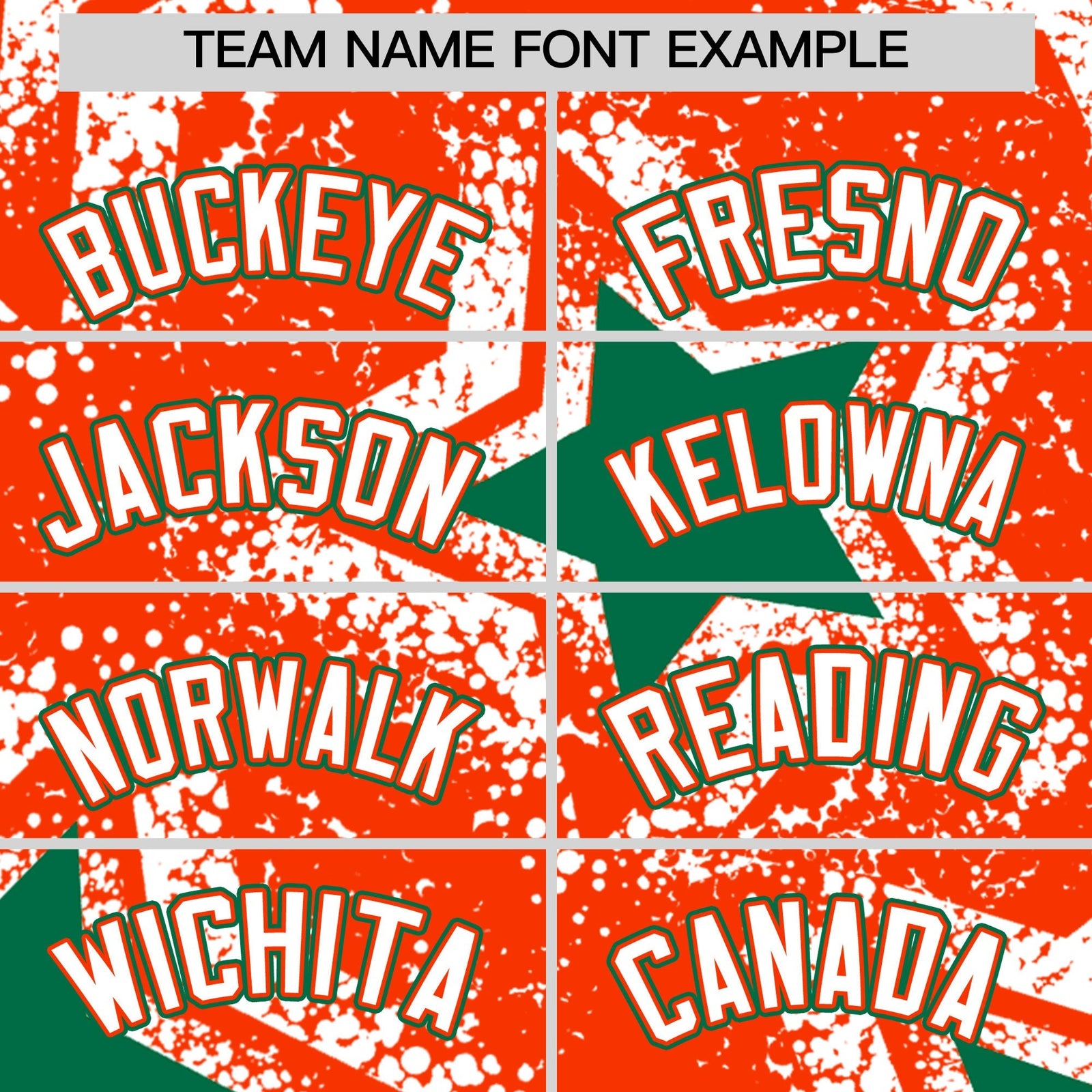 Custom Orange White Kelly Green Star Graffiti Team Baseball Jerseys With Custom Names, Numbers & Logos Lightweight Baseball Jersey| KXKSHOP