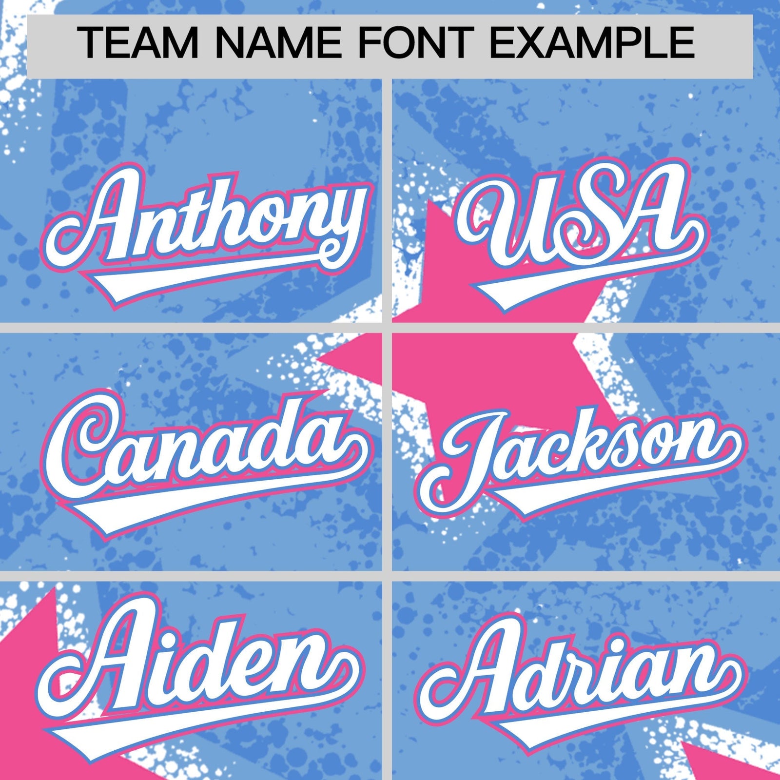 Custom Light Blue Powder Blue White Star Graffiti Team Baseball Jerseys With Custom Names, Numbers & Logos Lightweight Baseball Jersey| KXKSHOP