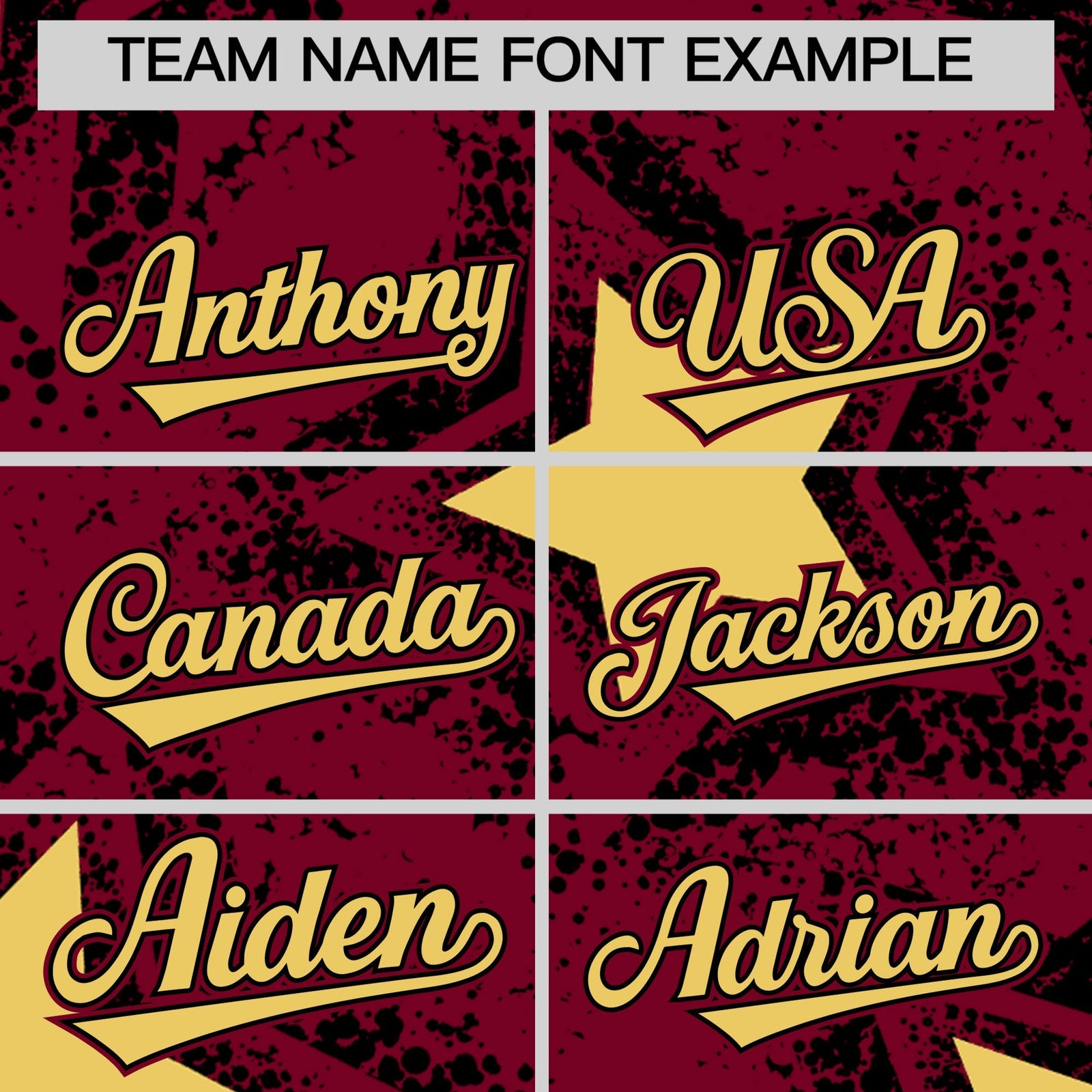 Custom Crimson Khaki Black Star Graffiti Team Baseball Jerseys With Custom Names, Numbers & Logos Stretch Fabric Baseball Jersey| KXKSHOP
