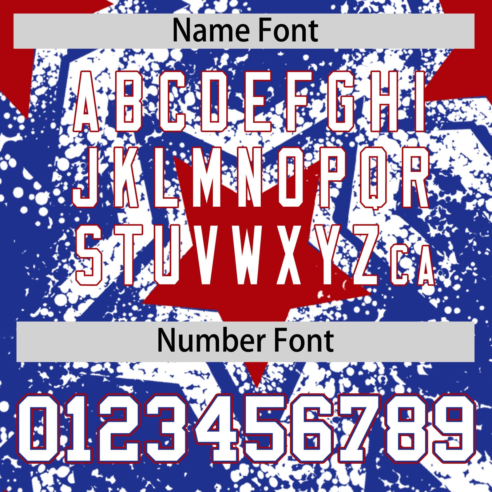 Custom Royal Blue White Red Star Graffiti Team Baseball Jerseys With Custom Names, Numbers & Logos Stretch Fabric Baseball Jersey| KXKSHOP