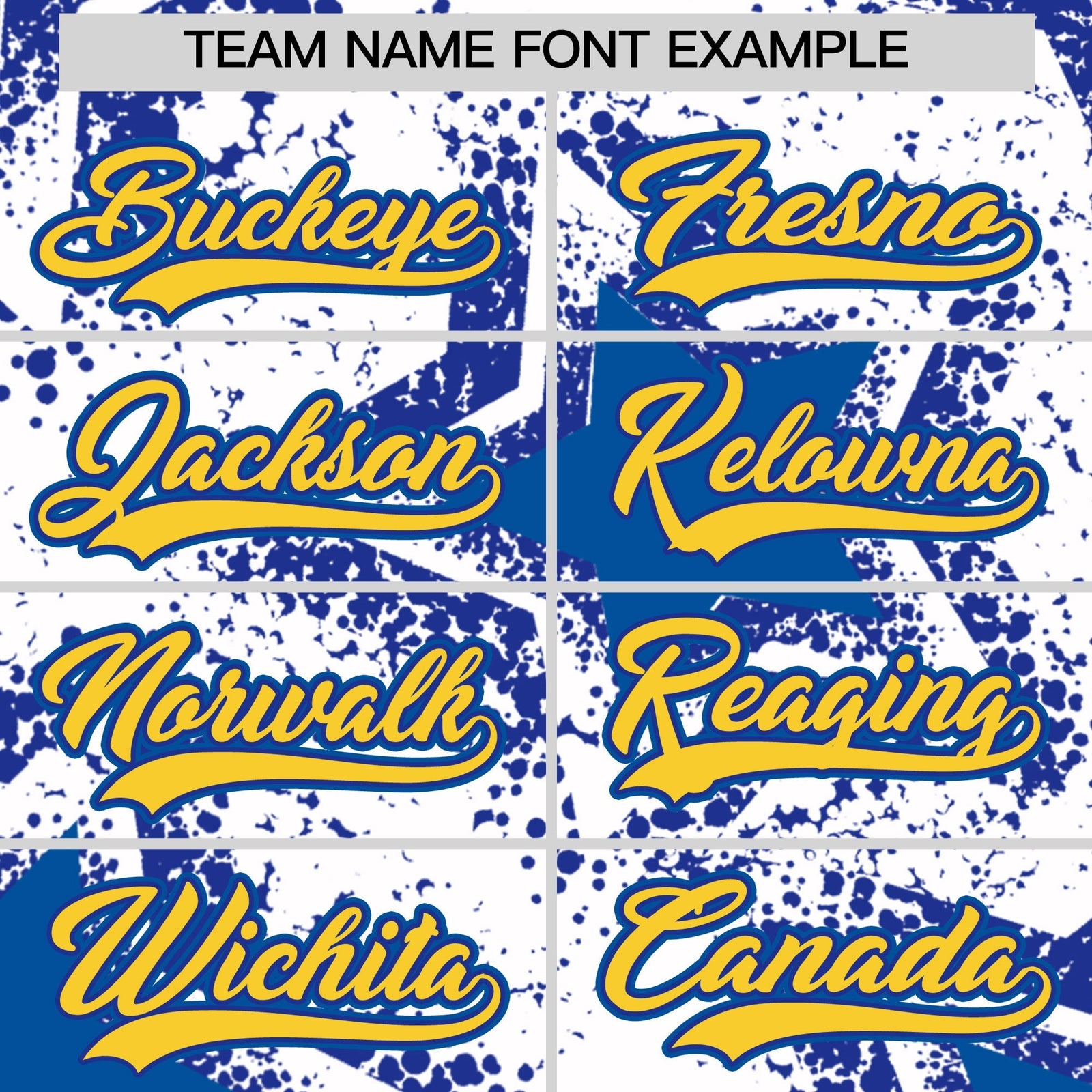 Custom White Royal Blue Royal Star Graffiti Team Baseball Jerseys With Custom Names, Numbers & Logos Stretch Fabric Baseball Jersey| KXKSHOP