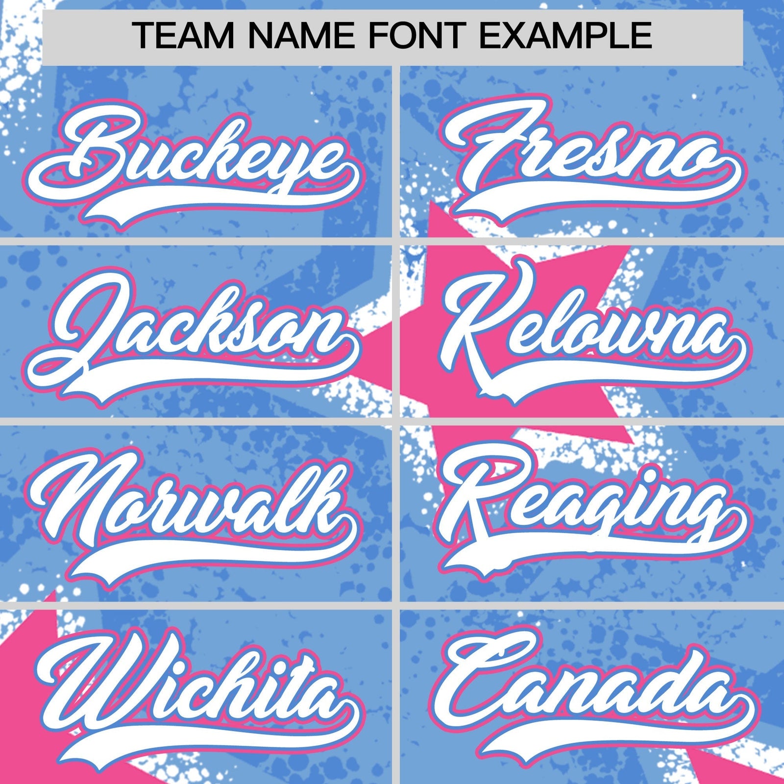 Custom Light Blue Powder Blue White Star Graffiti Team Baseball Jerseys With Custom Names, Numbers & Logos Lightweight Baseball Jersey| KXKSHOP