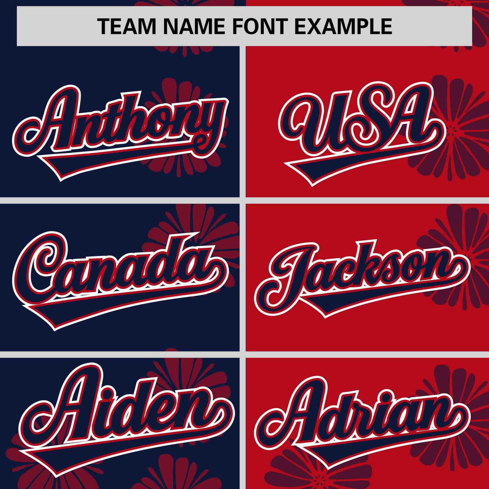 Custom Navy Red Split Fashion Flower Graffiti Pattern Authentic Baseball Jersey