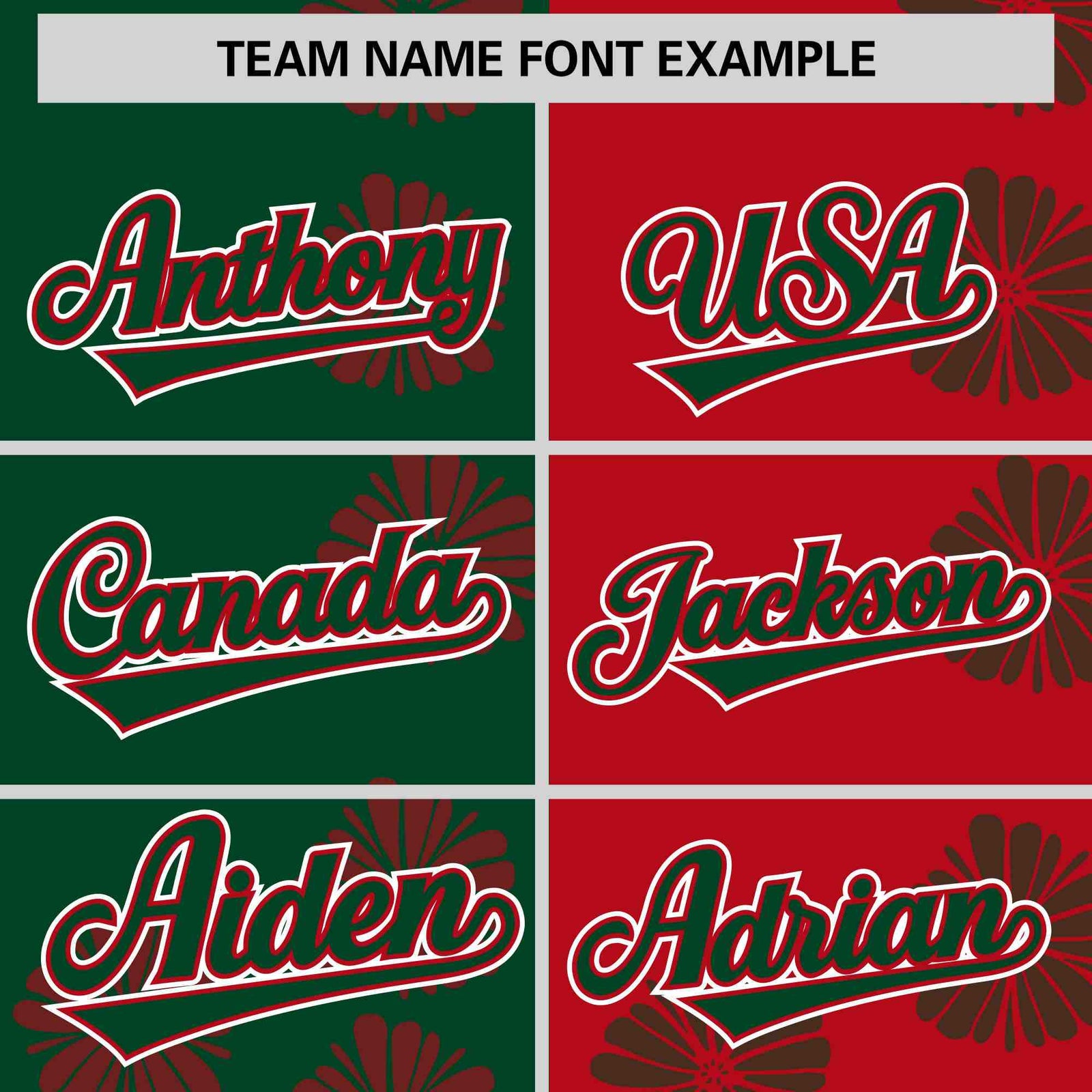 Custom Green Red Split Fashion Flower Graffiti Pattern Authentic Baseball Jersey