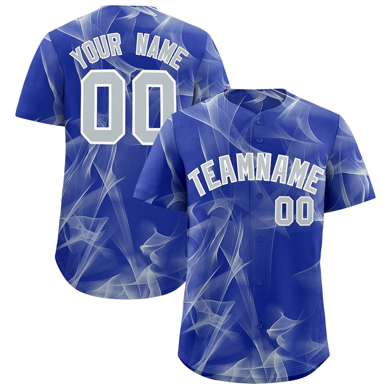 Custom Royal Fumes Graffiti Pattern Authentic Baseball Jersey