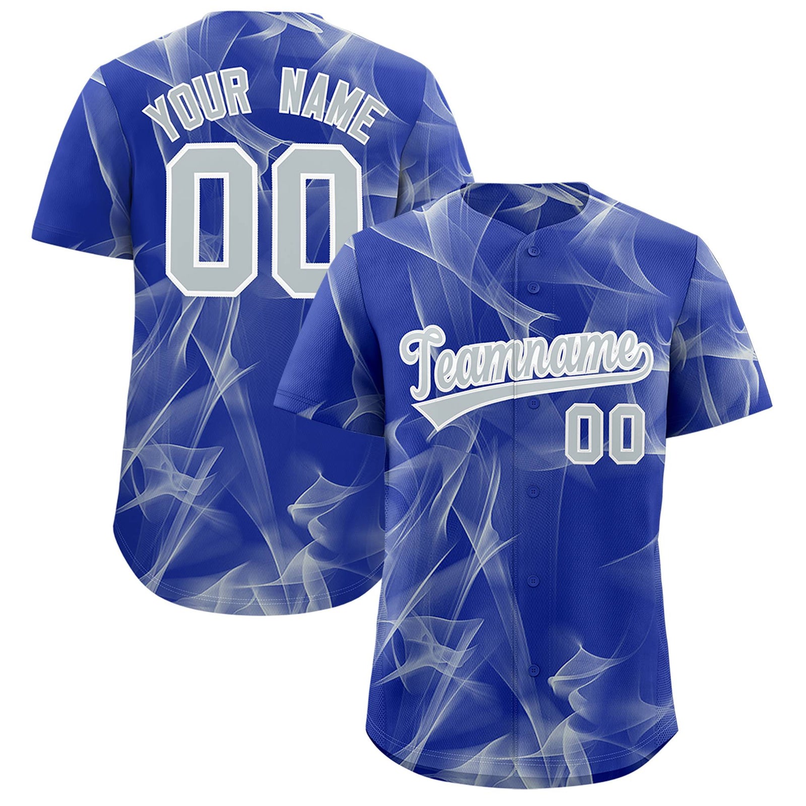 Custom Royal Fumes Graffiti Pattern Authentic Baseball Jersey