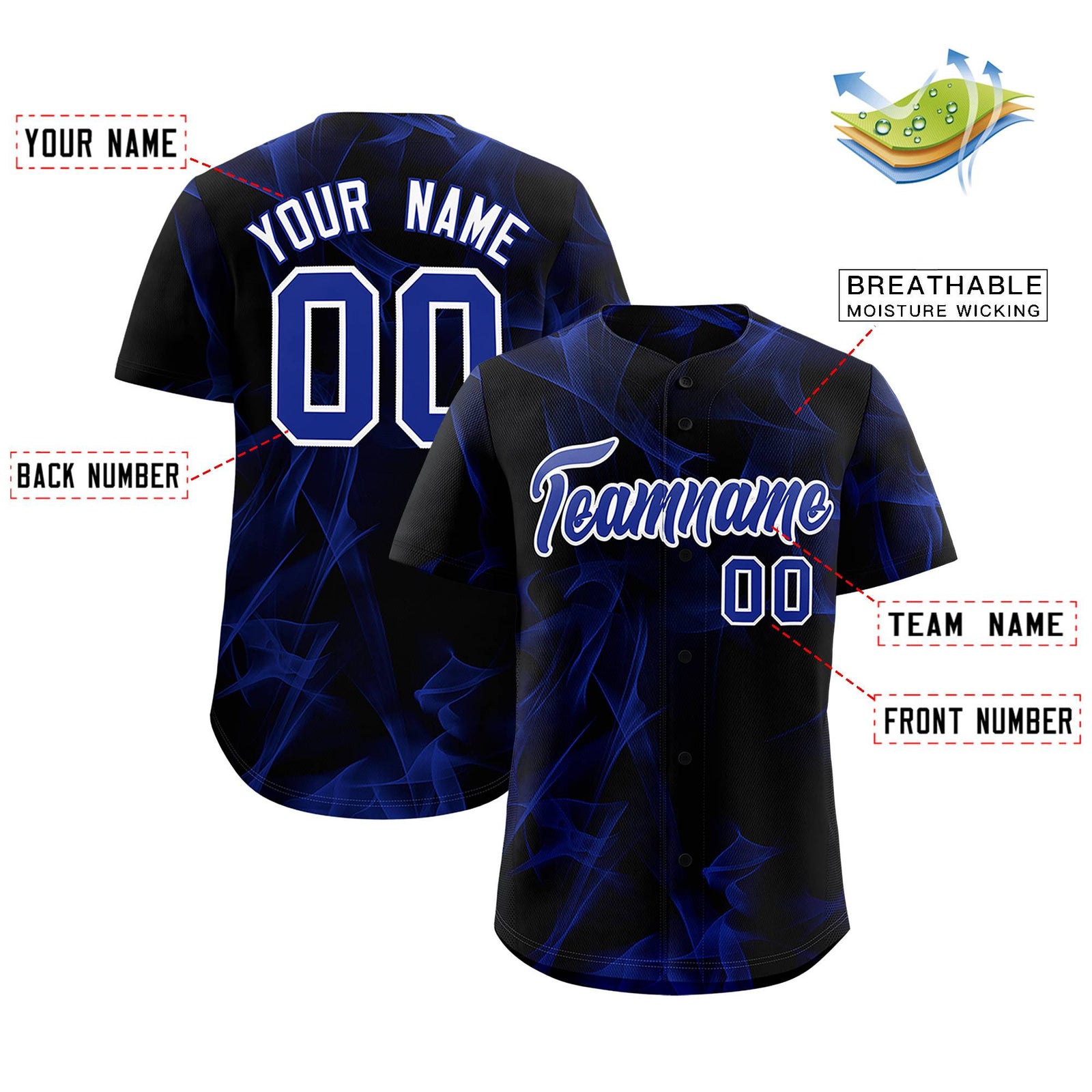 Custom Black Fumes Graffiti Pattern Authentic Baseball Jersey