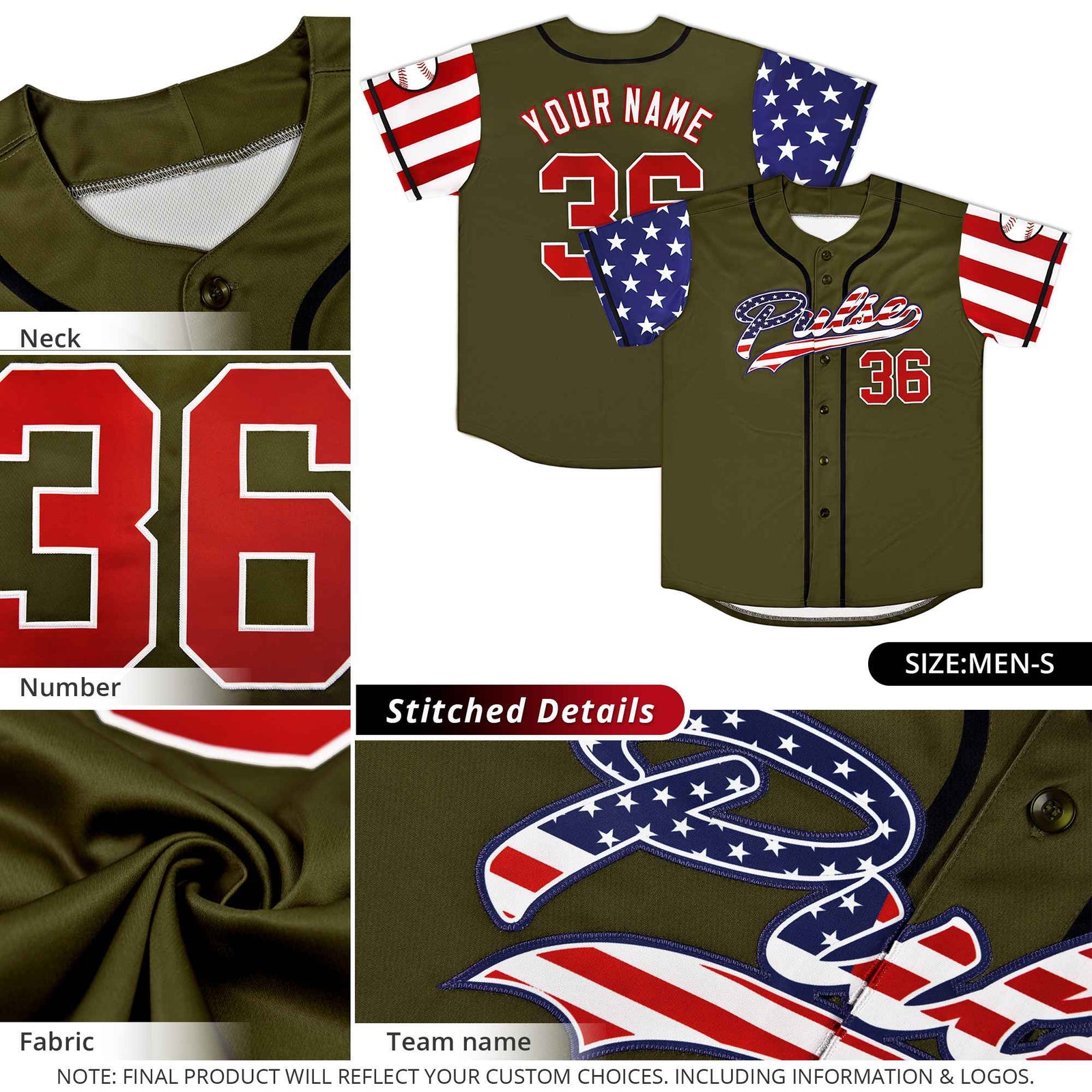 Custom Light Pink American Flag Design Personalized Baseball Jersey