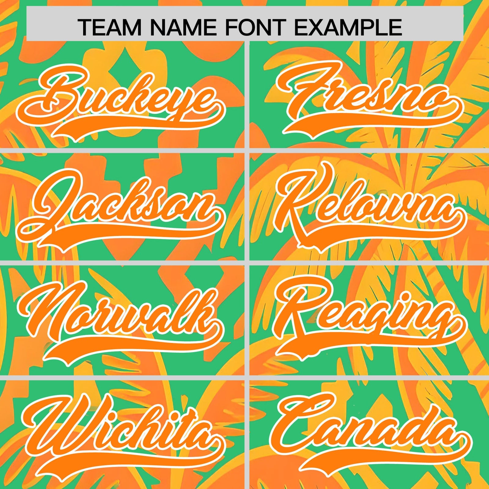 Custom White Orange Palm Tree Pattern Graffiti Hawaiian Style Baseball Jersey| KXKSHOP