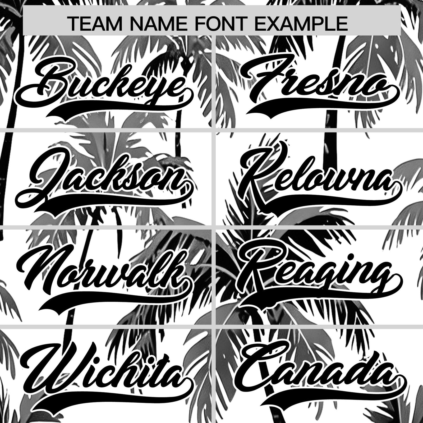 Custom Black White Palm Tree Pattern Graffiti Hawaiian Style Baseball Jersey| KXKSHOP