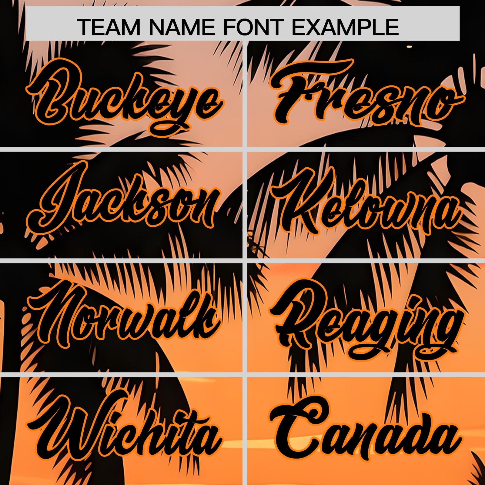 Custom Black Orange Palm Tree Pattern Graffiti Hawaiian Style Baseball Jersey| KXKSHOP