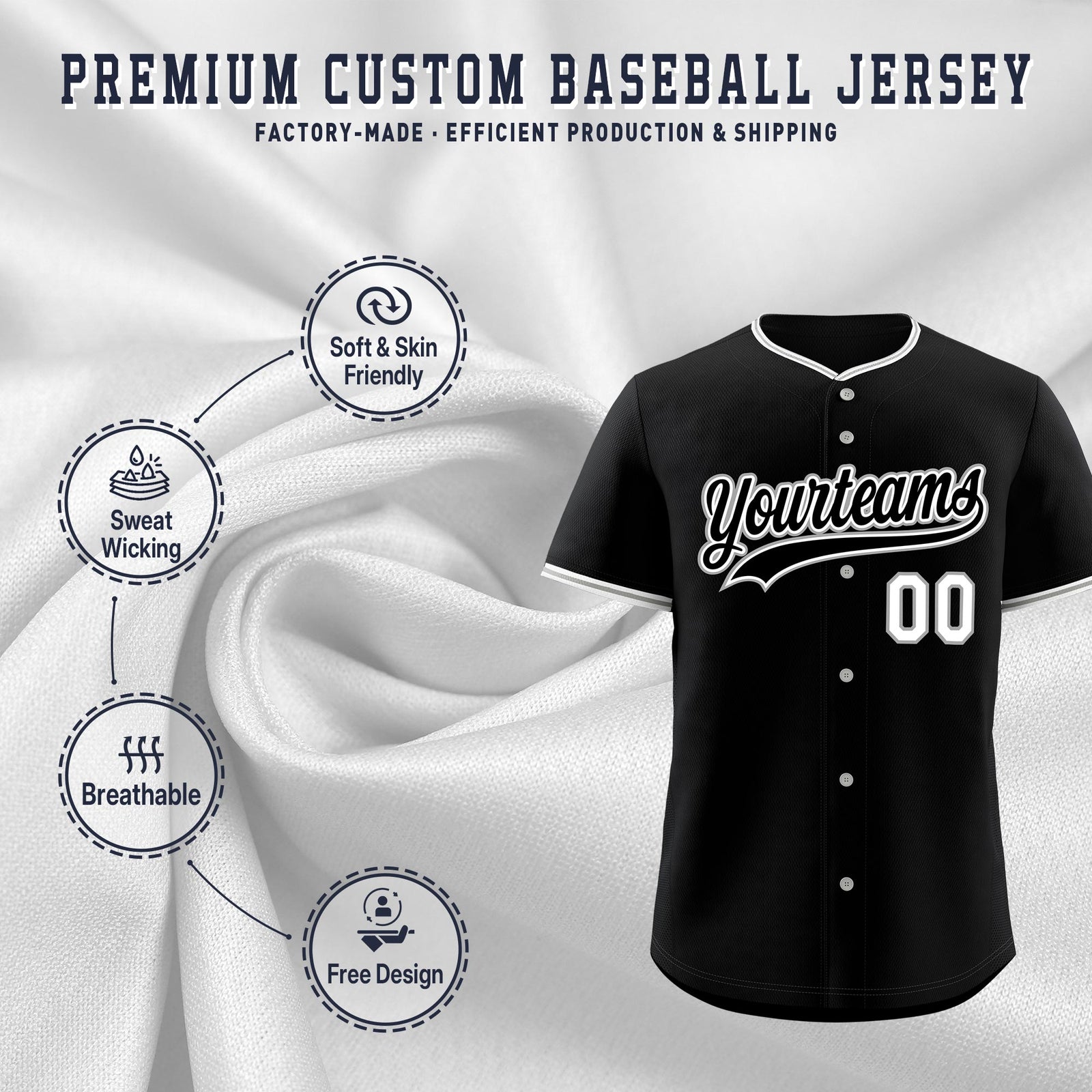 Custom Black Gray White Classic Style Stitched Sports Uniform For Men Women Youth Personalized Quick Dry Baseball Jersey| KXKSHOP