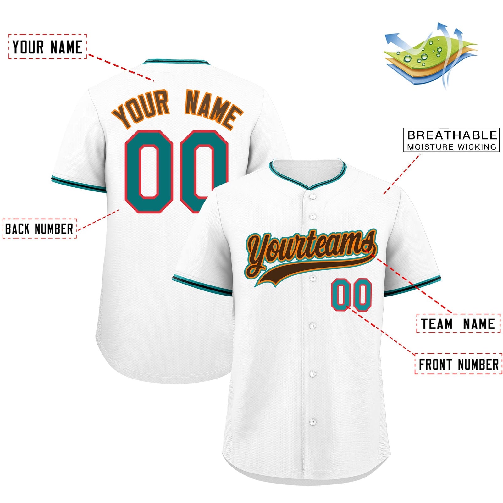 Custom White Black Teal Classic Style Stitched Sports Uniform For Men Women Youth Personalized Quick Dry Baseball Jersey| KXKSHOP