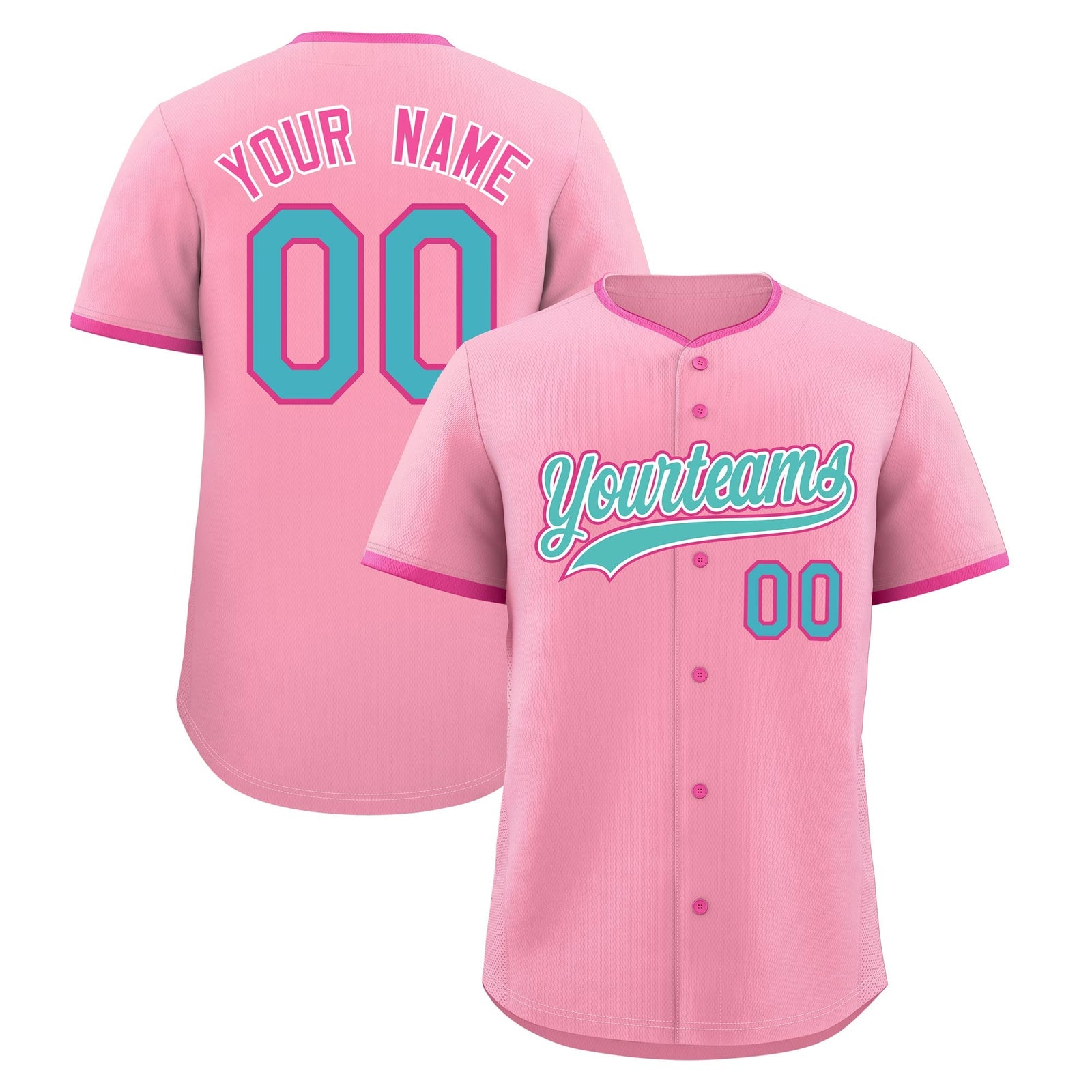 Custom Light Pink Rose Red Teal Classic Style Stitched Sports Uniform For Men Women Youth Personalized Quick Dry Baseball Jersey| KXKSHOP