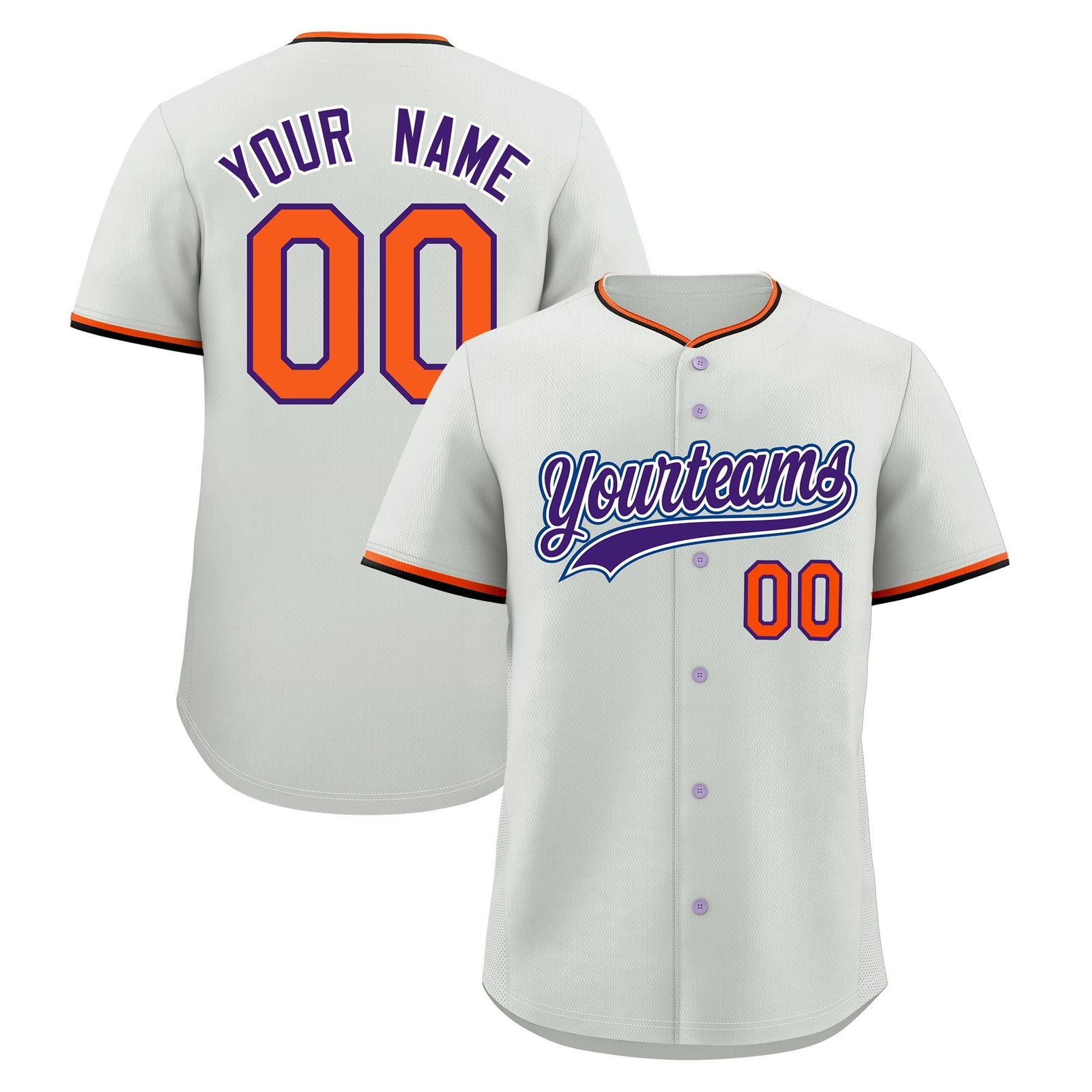 Custom Gray Black Purple Classic Style Stitched Sports Uniform For Men Women Youth Personalized Lightweight Baseball Jersey| KXKSHOP
