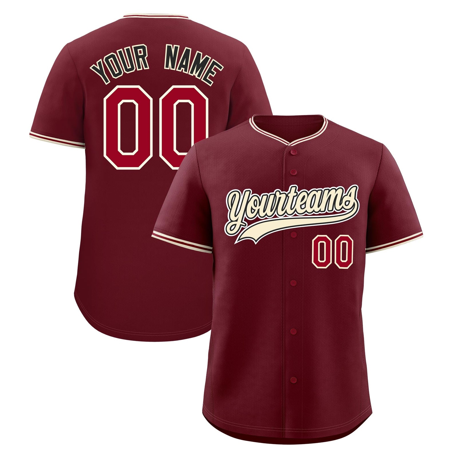 Custom Maroon Crimson Cream Classic Style Stitched Sports Uniform For Men Women Youth Personalized Lightweight Baseball Jersey| KXKSHOP
