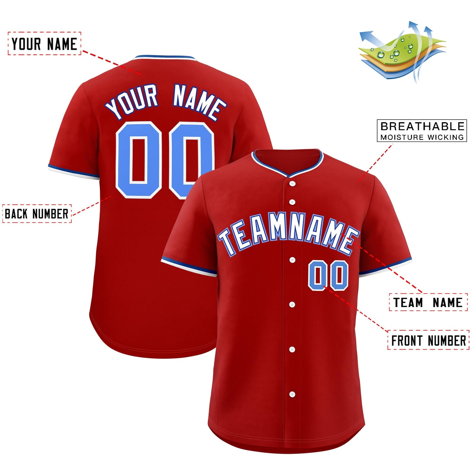 Custom Red White Royal Classic Style Stitched Sports Uniform For Men Women Youth Personalized Lightweight Baseball Jersey| KXKSHOP