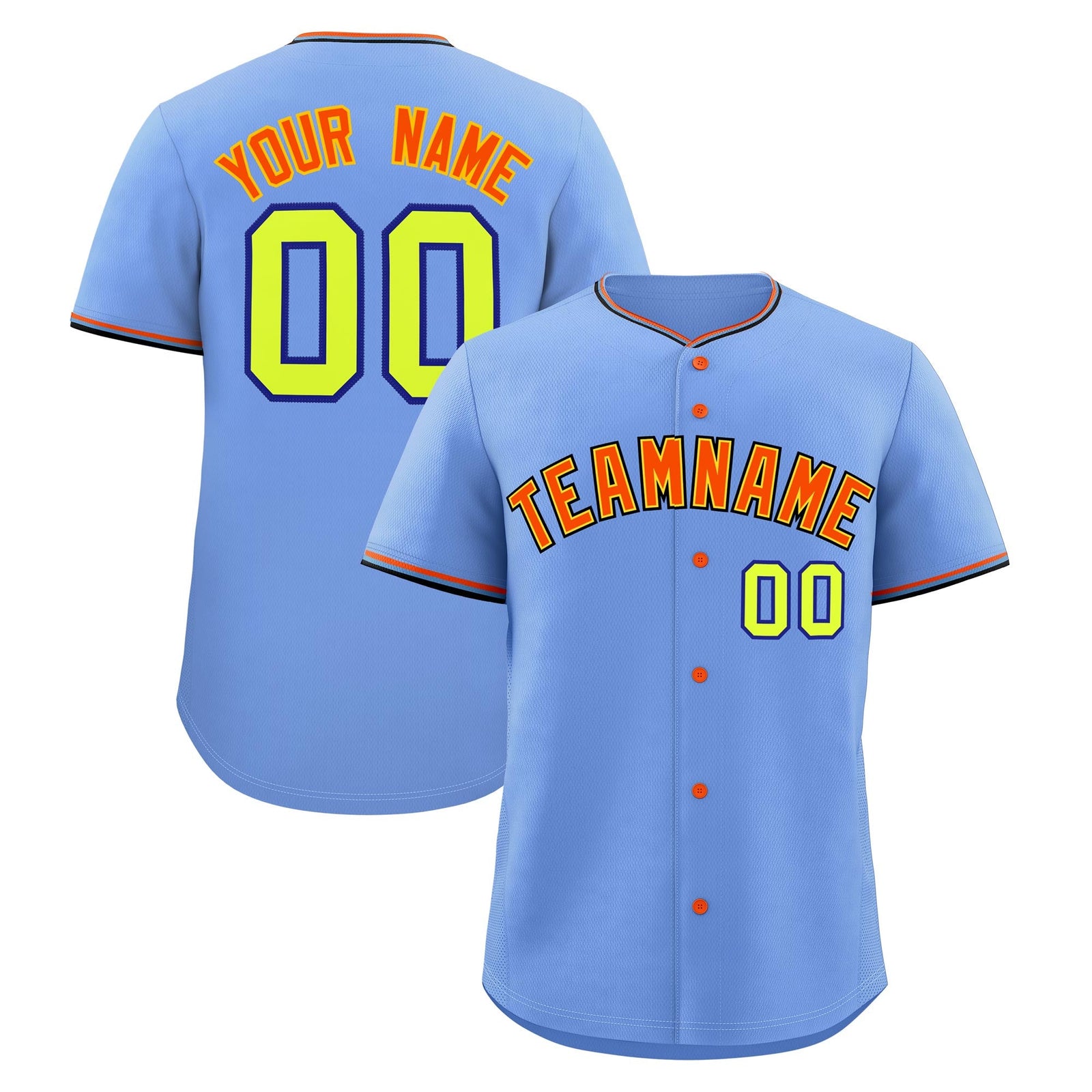 Custom Light Blue Powder Blue Black Classic Style Stitched Sports Uniform For Men Women Youth Personalized Quick Dry Baseball Jersey| KXKSHOP