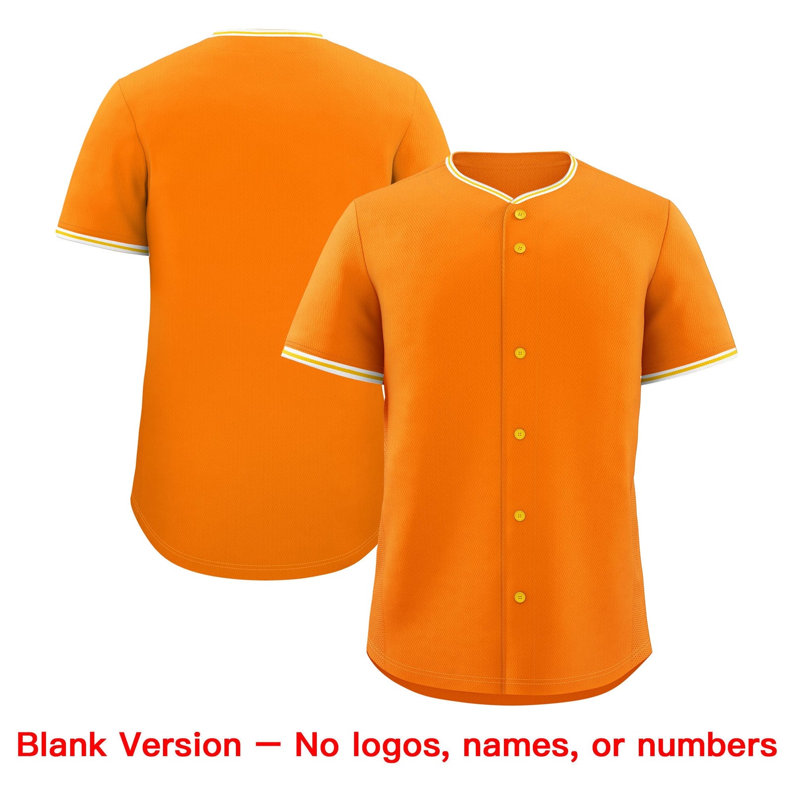 Custom Orange Gold White Classic Style Stitched Sports Uniform For Men Women Youth Personalized Lightweight Baseball Jersey| KXKSHOP