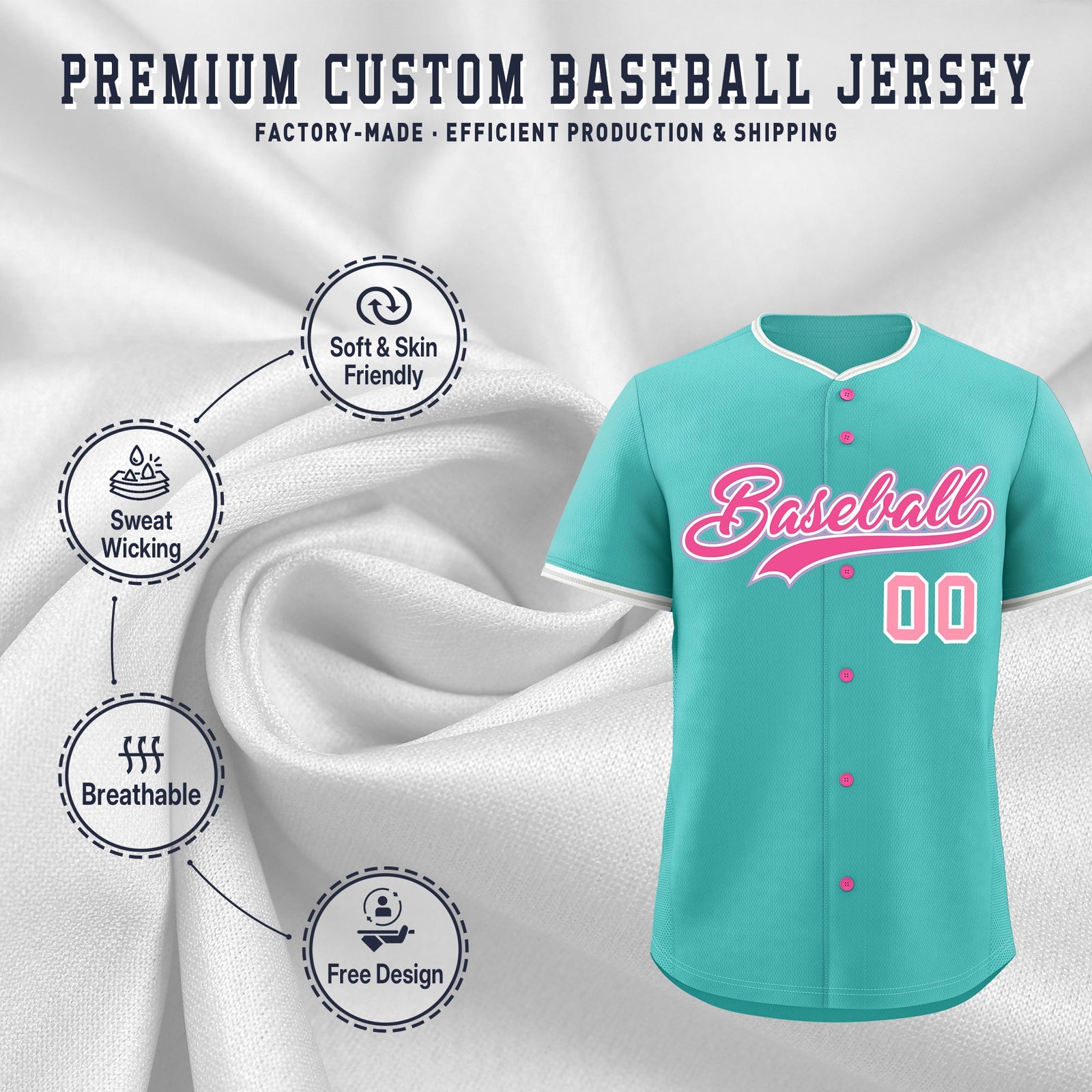 Custom Teal Gray White Classic Style Stitched Sports Uniform For Men Women Youth Personalized Quick Dry Baseball Jersey| KXKSHOP