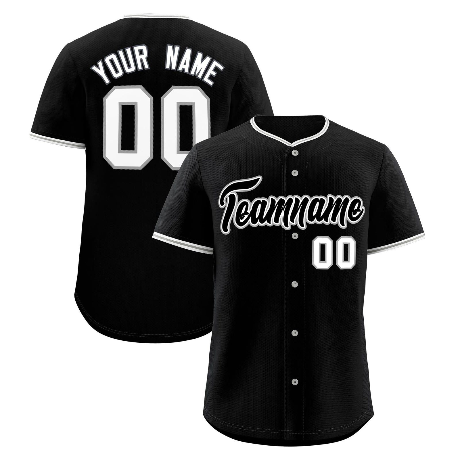 Custom Black Gray White Classic Style Stitched Sports Uniform For Men Women Youth Personalized Quick Dry Baseball Jersey| KXKSHOP