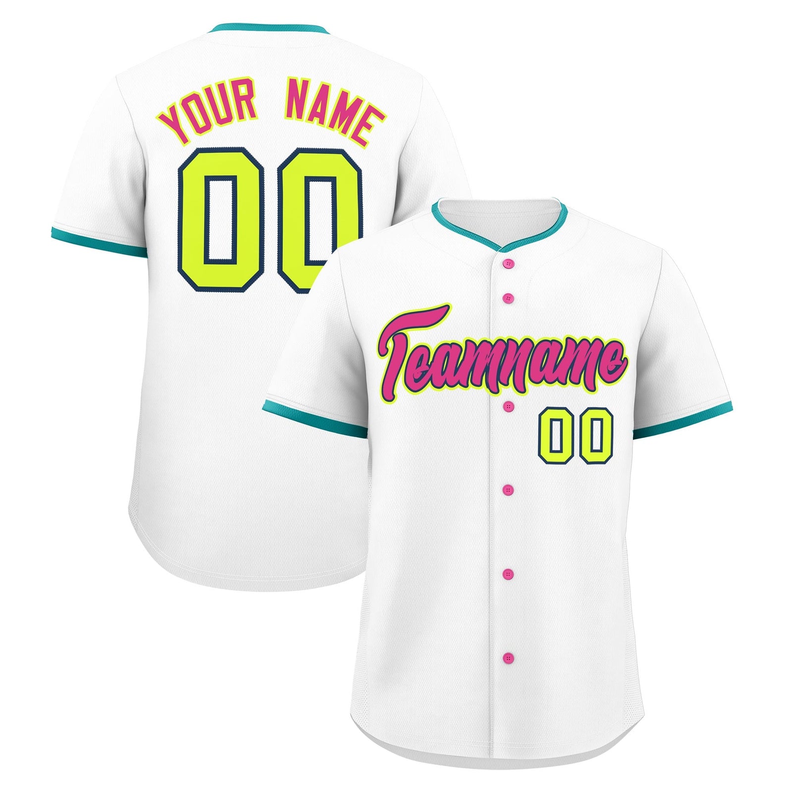 Custom White Fluorescent Green Midnight Blue Classic Style Stitched Sports Uniform For Men Women Youth Personalized Quick Dry Baseball Jersey| KXKSHOP