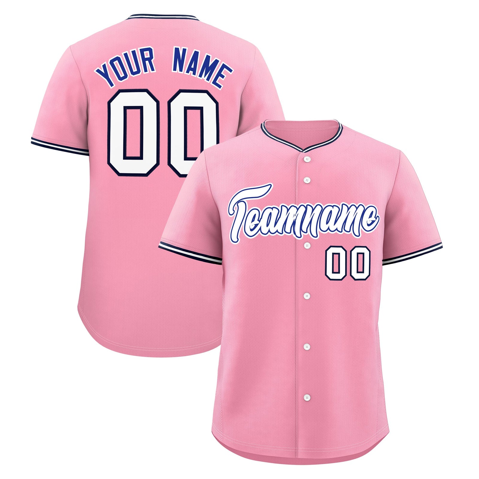 Custom Light Pink White Navy Classic Style Stitched Sports Uniform For Men Women Youth Personalized Quick Dry Baseball Jersey| KXKSHOP