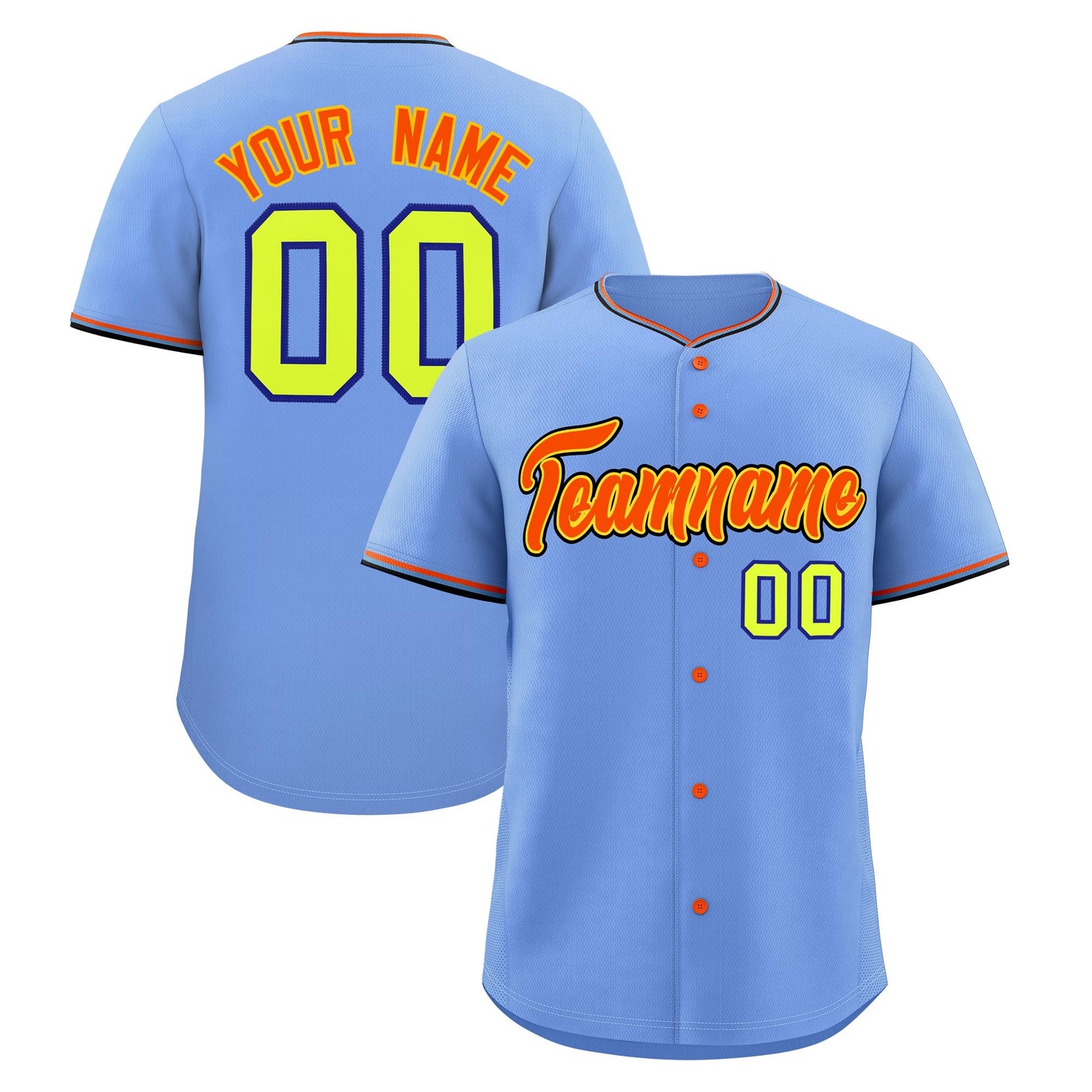 Custom Light Blue Powder Blue Black Classic Style Stitched Sports Uniform For Men Women Youth Personalized Quick Dry Baseball Jersey| KXKSHOP